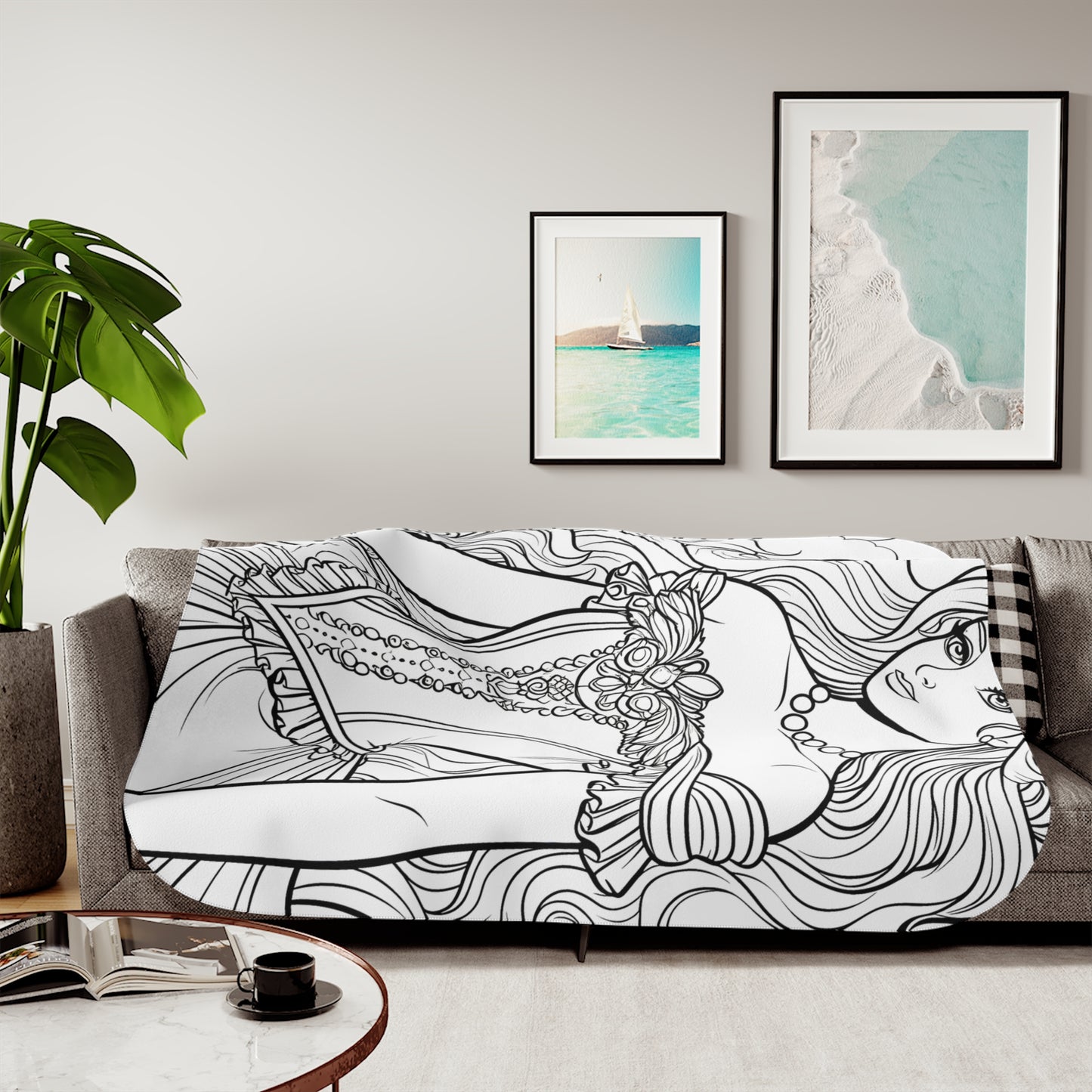 Blanket Coloring Kit with 10 Fabric Markers - Elegant Princess