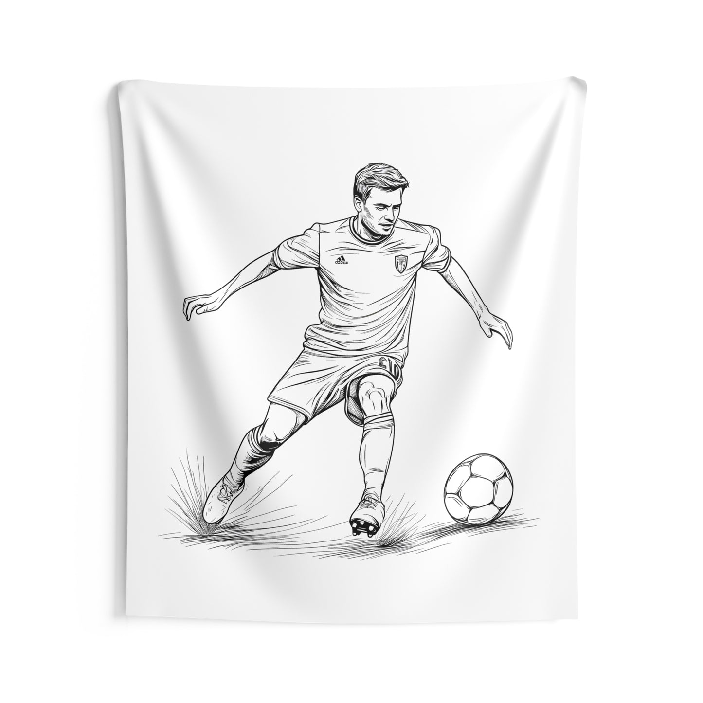 Indoor Wall Tapestries Coloring Kit with 10 Fabric Markers - Soccer