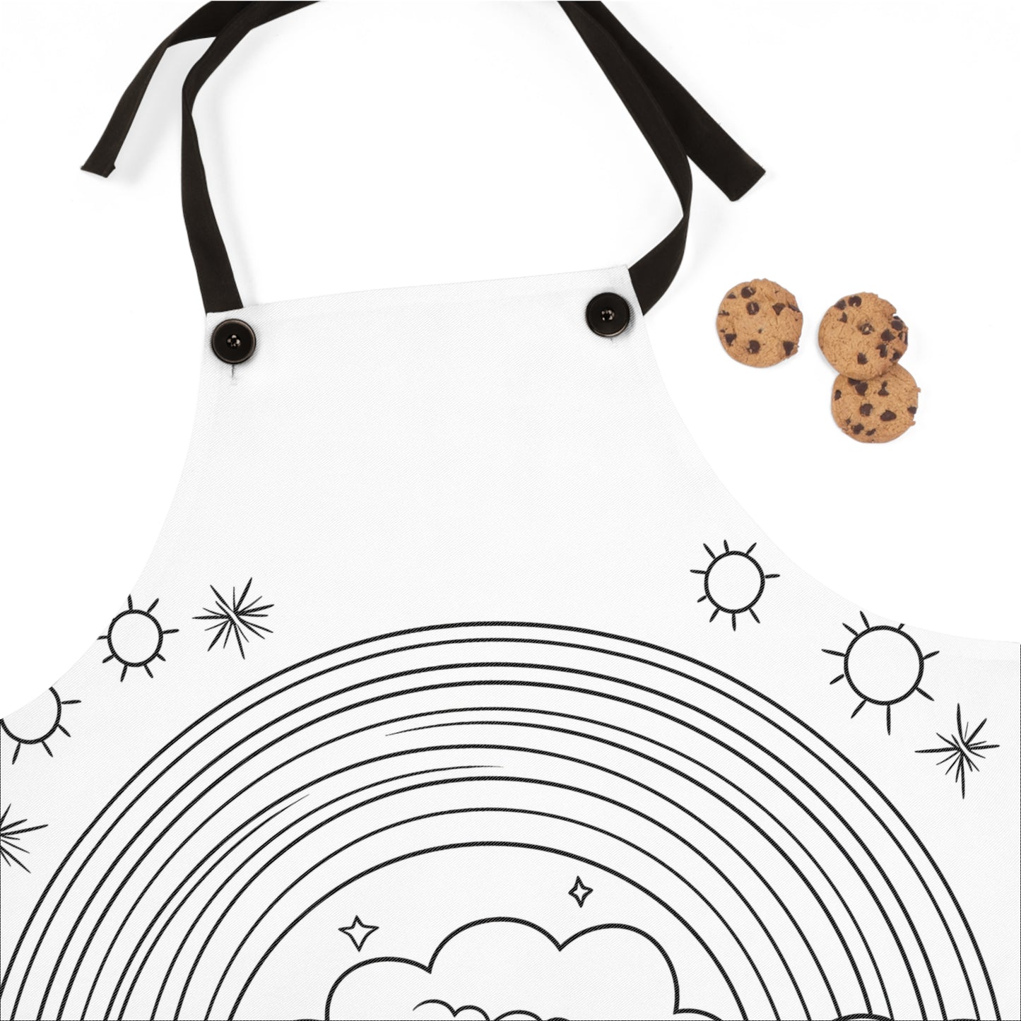 Apron Coloring Kit with 10 Fabric Markers - Rainbow and Clouds