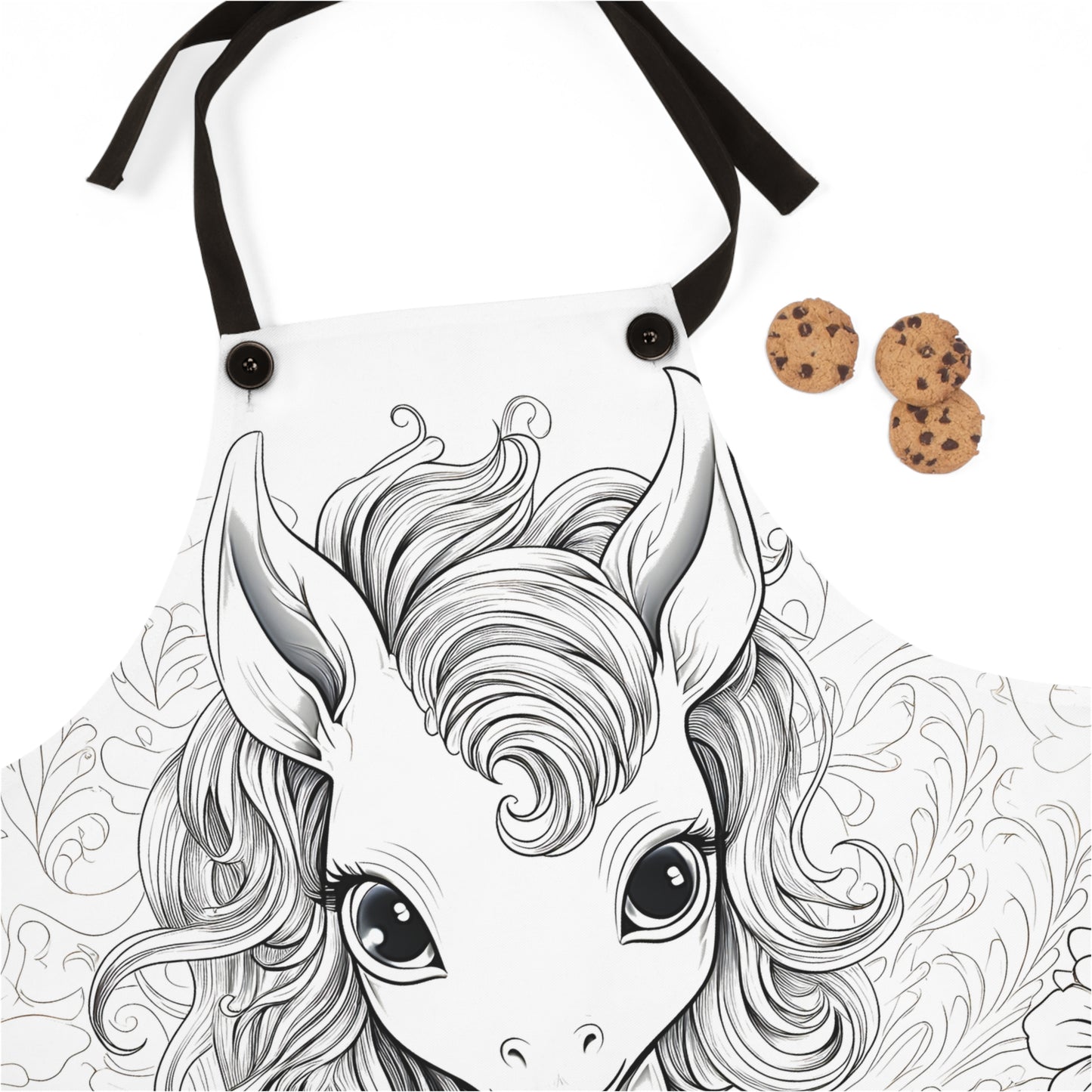 Apron Coloring Kit with 10 Fabric Markers - Baby Unicorn