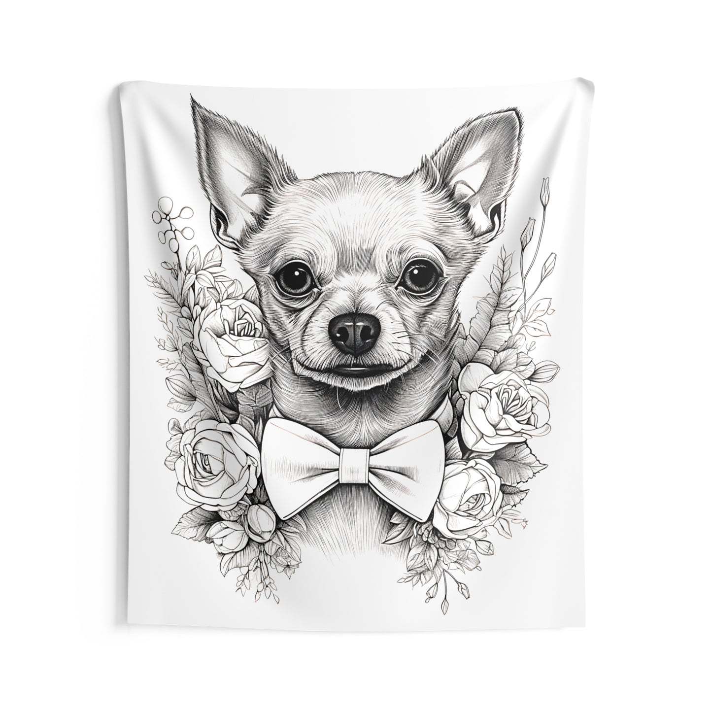 Indoor Wall Tapestries Coloring Kit with 10 Fabric Markers - Chihuahua