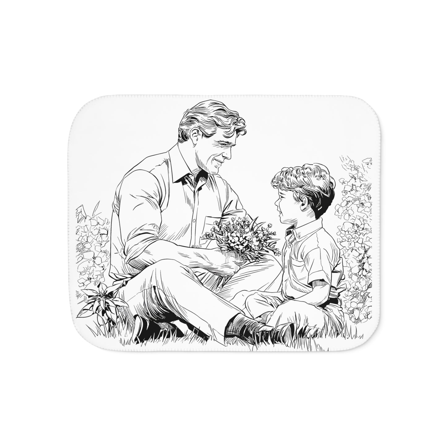 Blanket Coloring Kit with 10 Fabric Markers - Father and Son