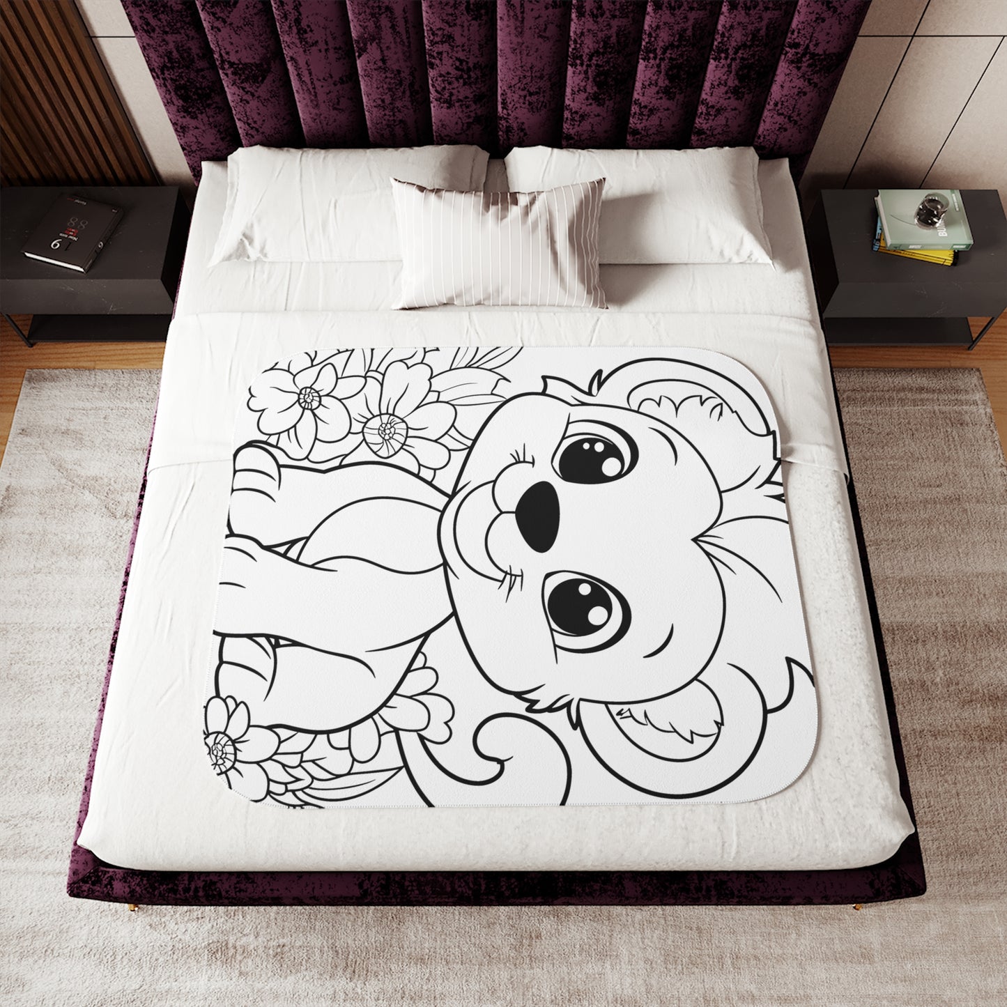 Blanket Coloring Kit with 10 Fabric Markers - Cute Lion