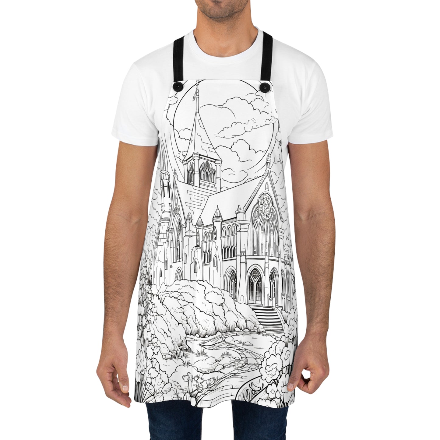 Apron Coloring Kit with 10 Fabric Markers - Cathedral