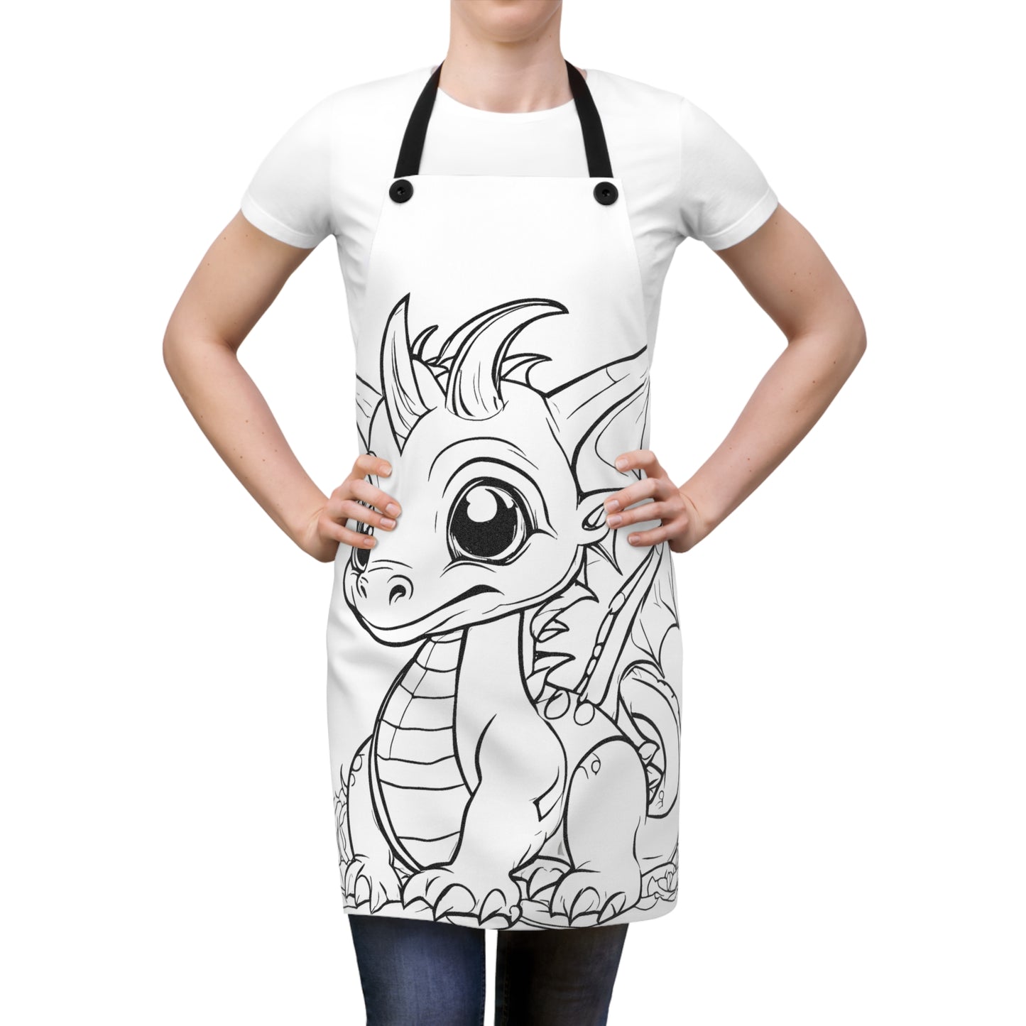 Apron Coloring Kit with 10 Fabric Markers - Dragon