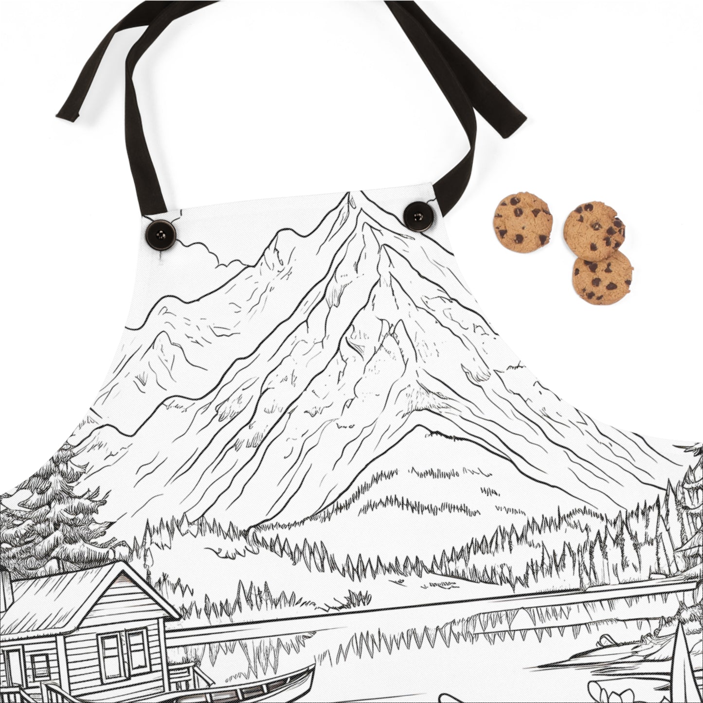 Apron Coloring Kit with 10 Fabric Markers - Mountain Lake