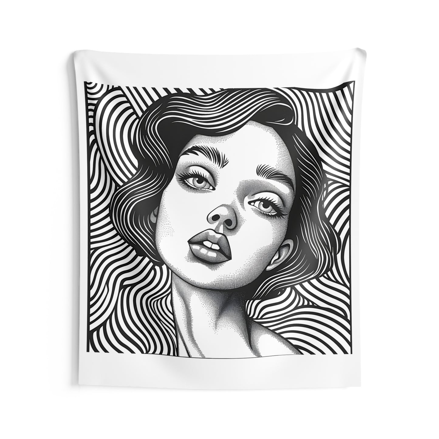 Indoor Wall Tapestries Coloring Kit with 10 Fabric Markers - Abstract Portrait