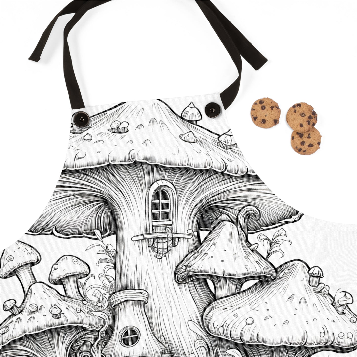 Apron Coloring Kit with 10 Fabric Markers - Mushroom House