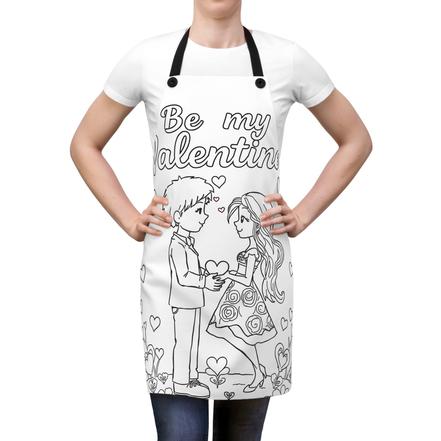 Apron Coloring Kit with 10 Fabric Markers - Valentine