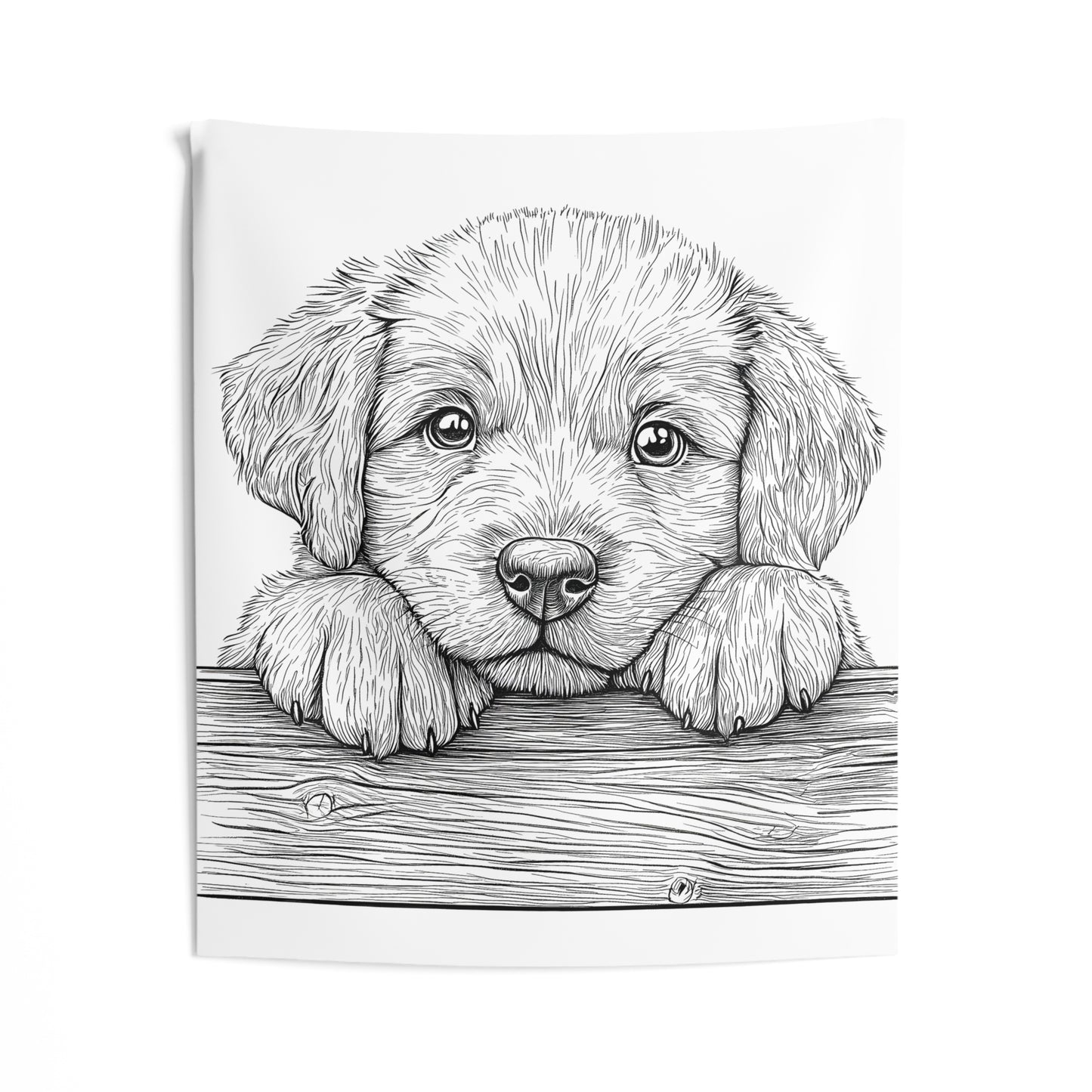 Indoor Wall Tapestries Coloring Kit with 10 Fabric Markers - Puppy