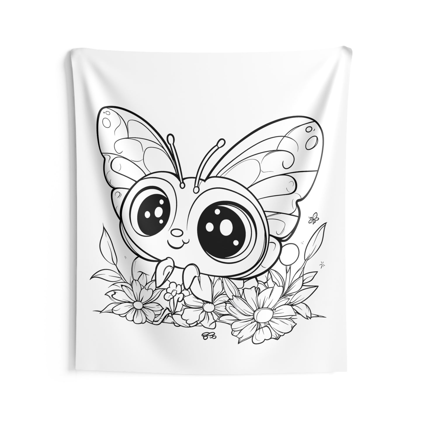 Indoor Wall Tapestries Coloring Kit with 10 Fabric Markers - Cute Butterfly