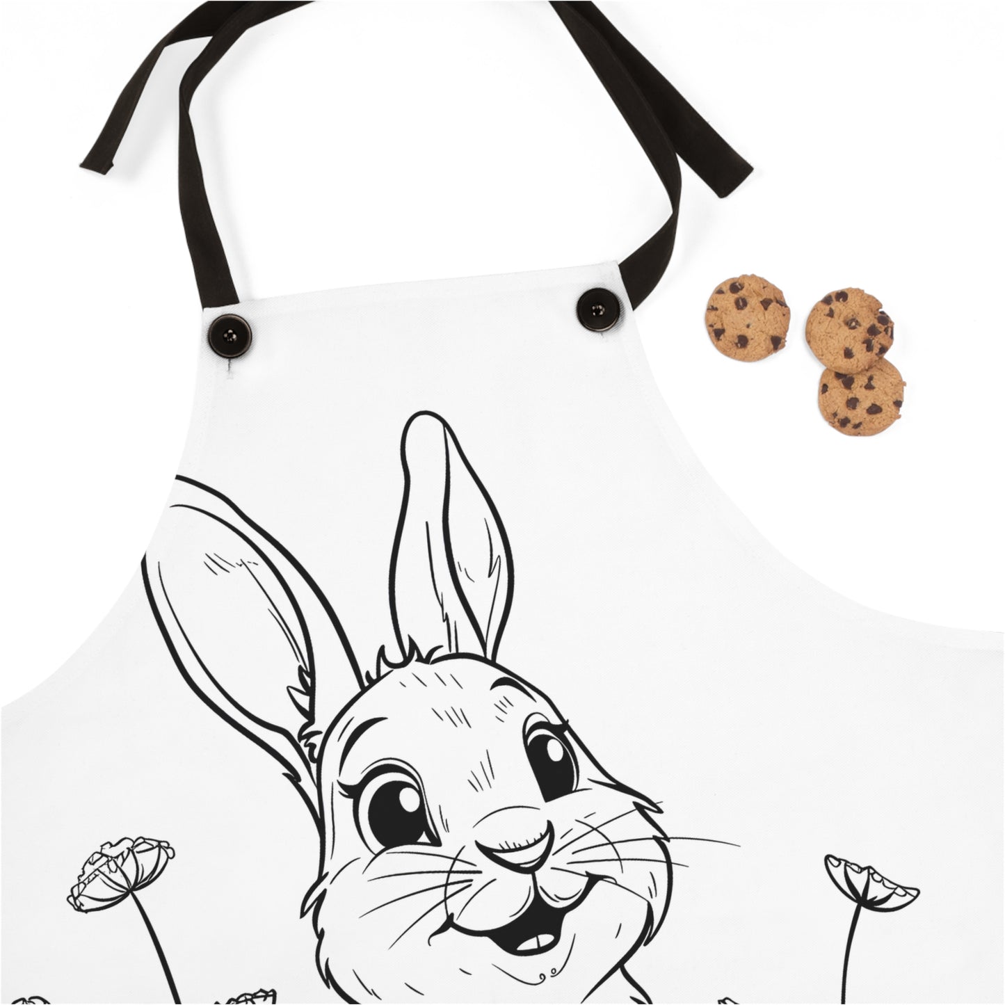 Apron Coloring Kit with 10 Fabric Markers - Cute Bunny