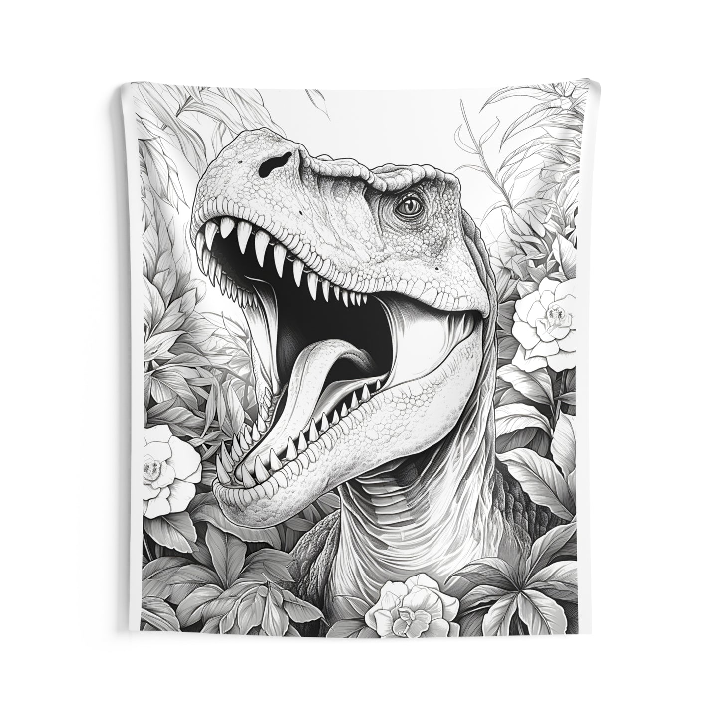 Indoor Wall Tapestries Coloring Kit with 10 Fabric Markers - Tyrannosaurus Rex