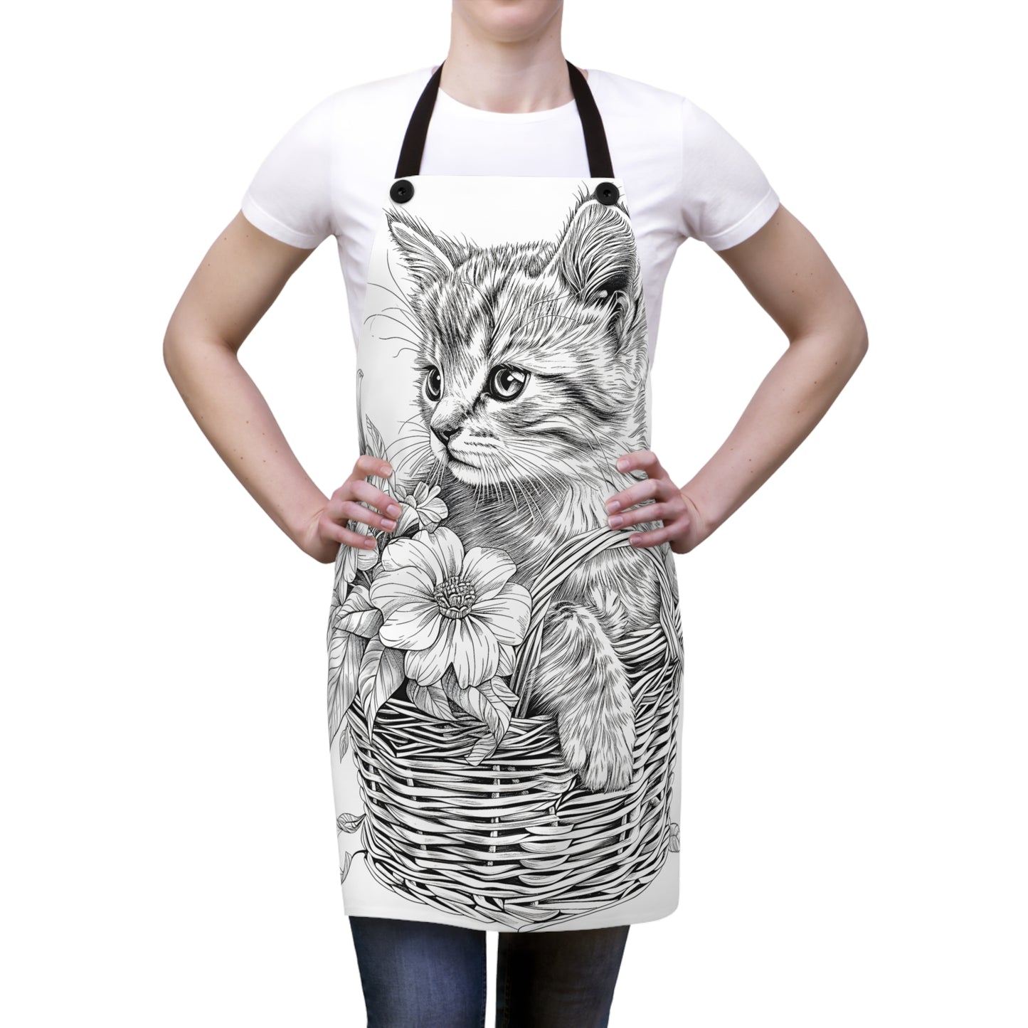 Apron Coloring Kit with 10 Fabric Markers - Cat