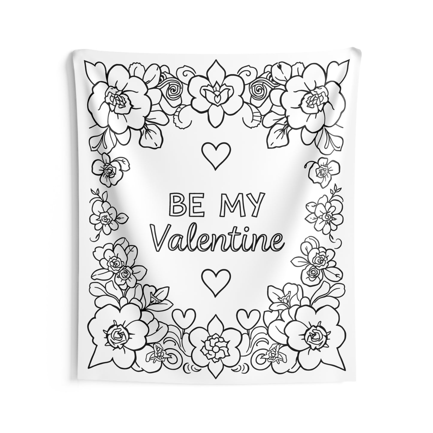 Indoor Wall Tapestries Coloring Kit with 10 Fabric Markers - Valentine's Day