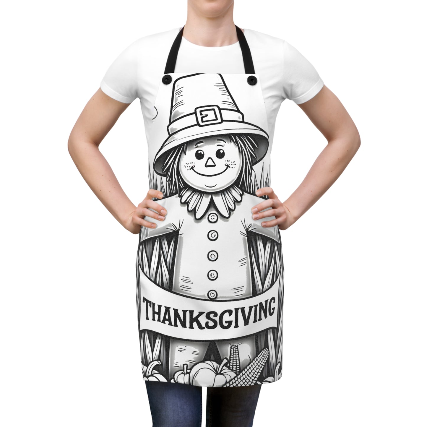 Apron Coloring Kit with 10 Fabric Markers - Thanksgiving