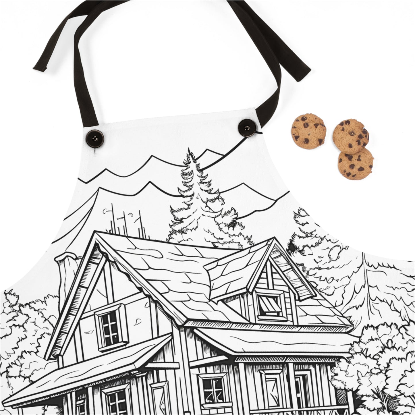 Apron Coloring Kit with 10 Fabric Markers - Cabin in Nature