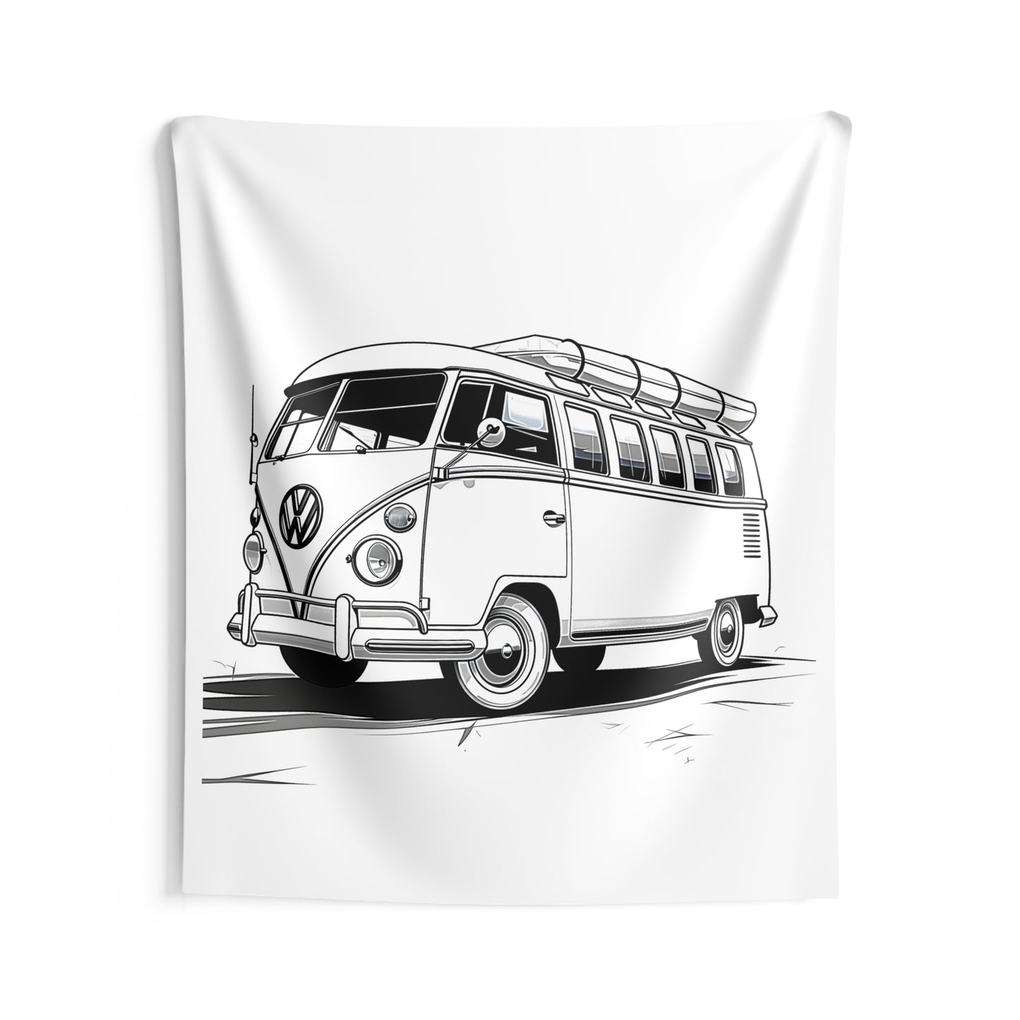 Indoor Wall Tapestries Coloring Kit with 10 Fabric Markers - Volkswagen Van