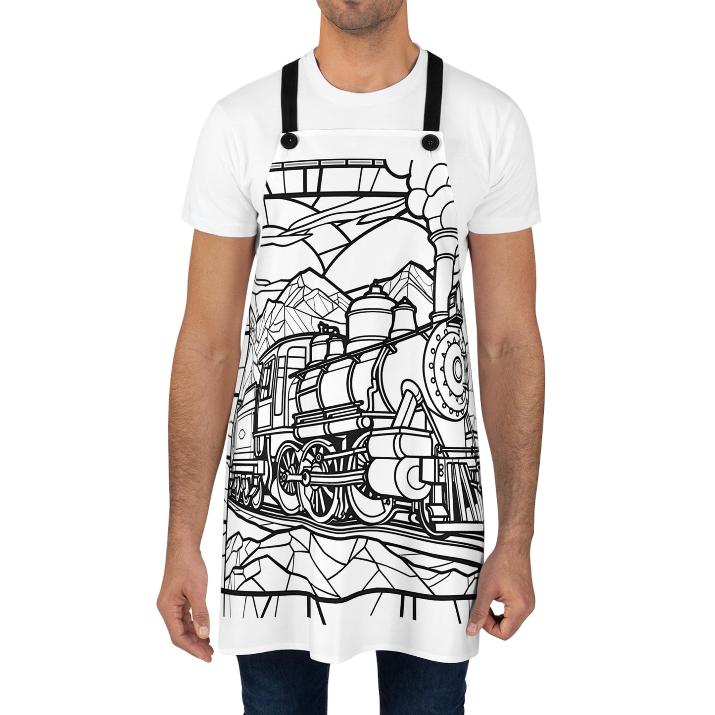 Apron Coloring Kit with 10 Fabric Markers - Steam Locomotive