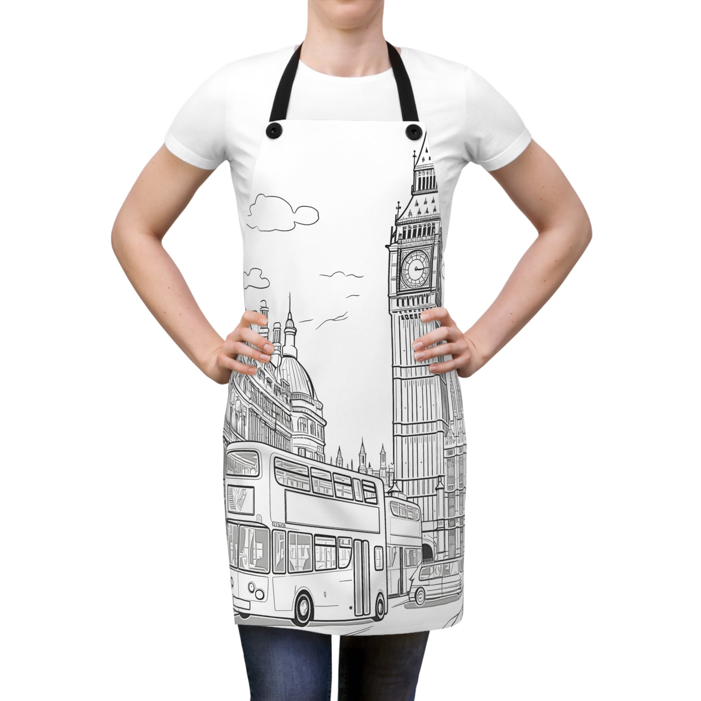 Apron Coloring Kit with 10 Fabric Markers - London