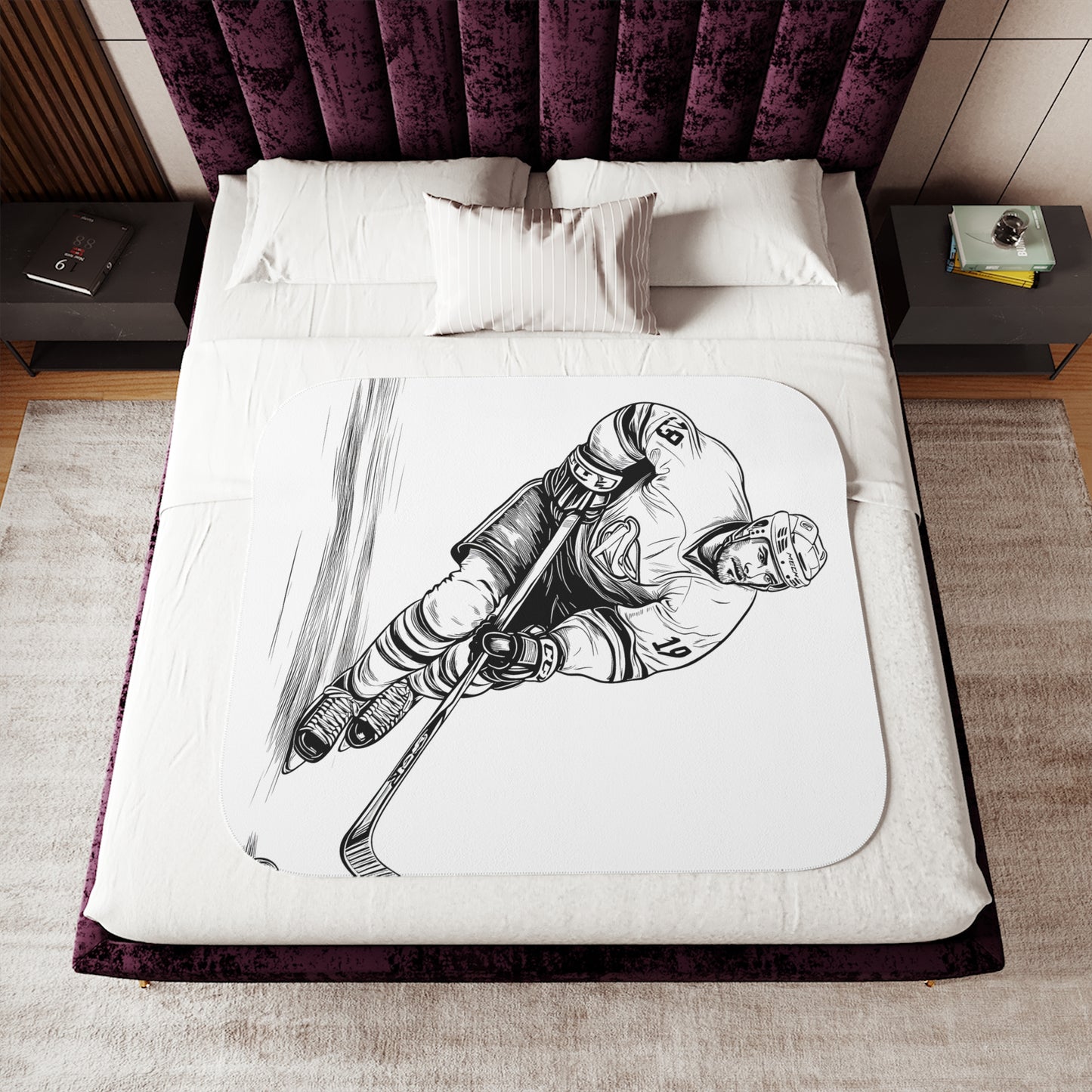 Blanket Coloring Kit with 10 Fabric Markers - Ice Hockey Athlete