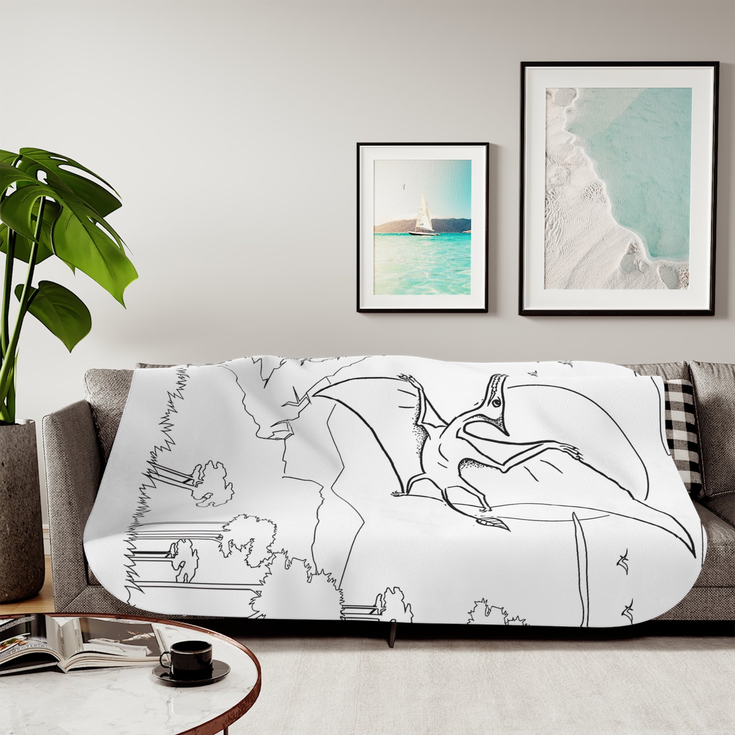 Blanket Coloring Kit with 10 Fabric Markers - Pterodactyl