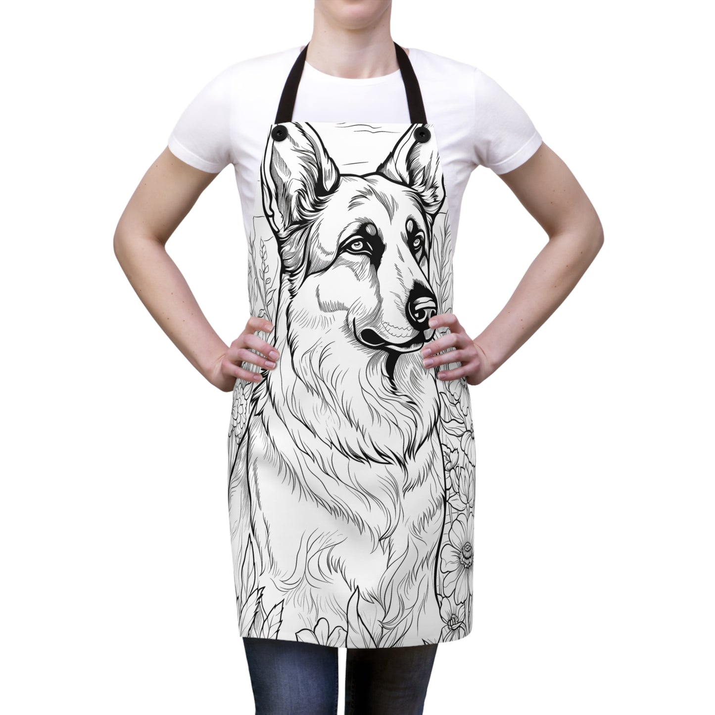 Apron Coloring Kit with 10 Fabric Markers - German Shepherd