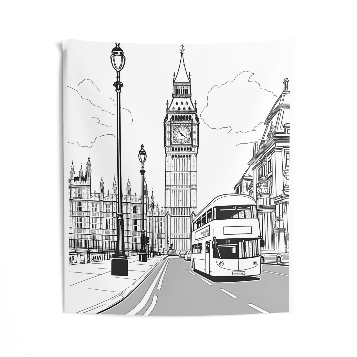 Indoor Wall Tapestries Coloring Kit with 10 Fabric Markers - Big Ben