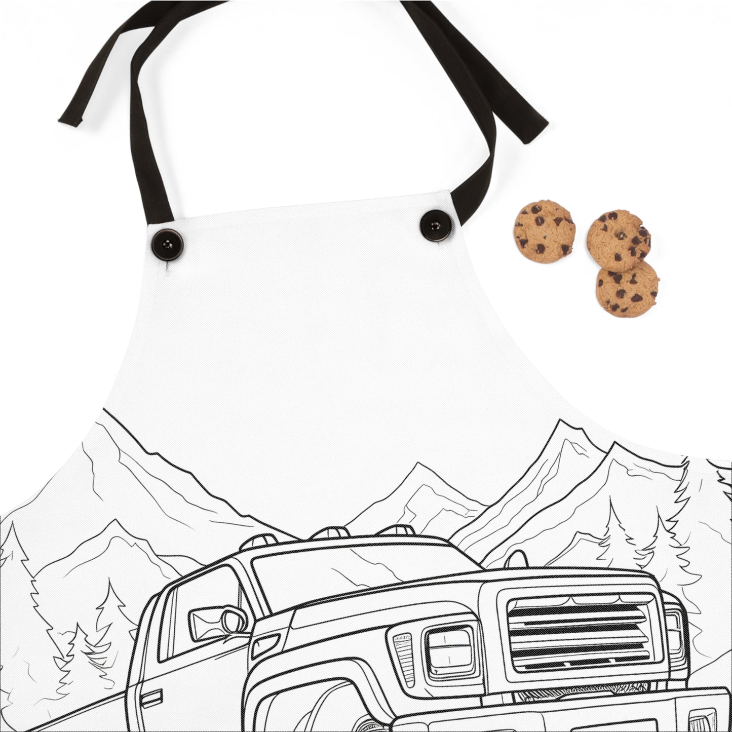 Apron Coloring Kit with 10 Fabric Markers - Off-roading Monster Truck