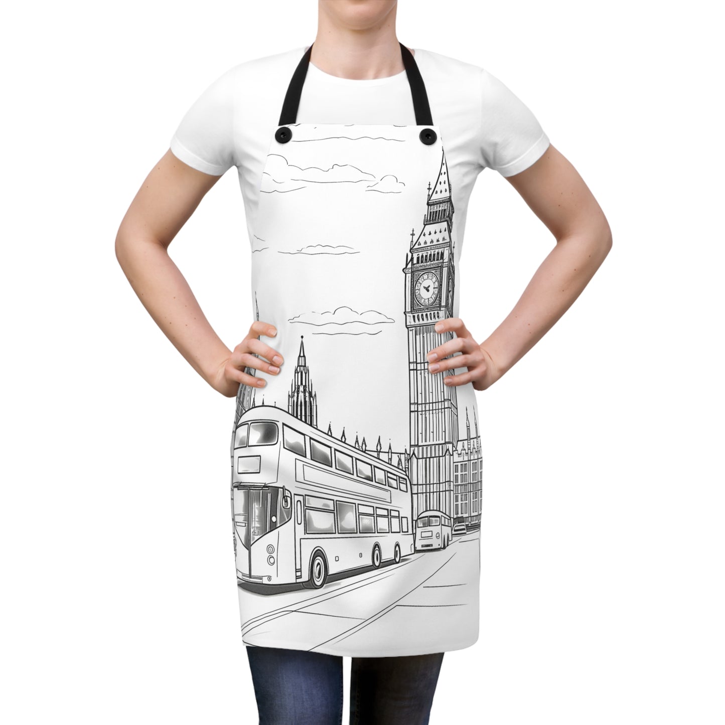 Apron Coloring Kit with 10 Fabric Markers - London Landmarks