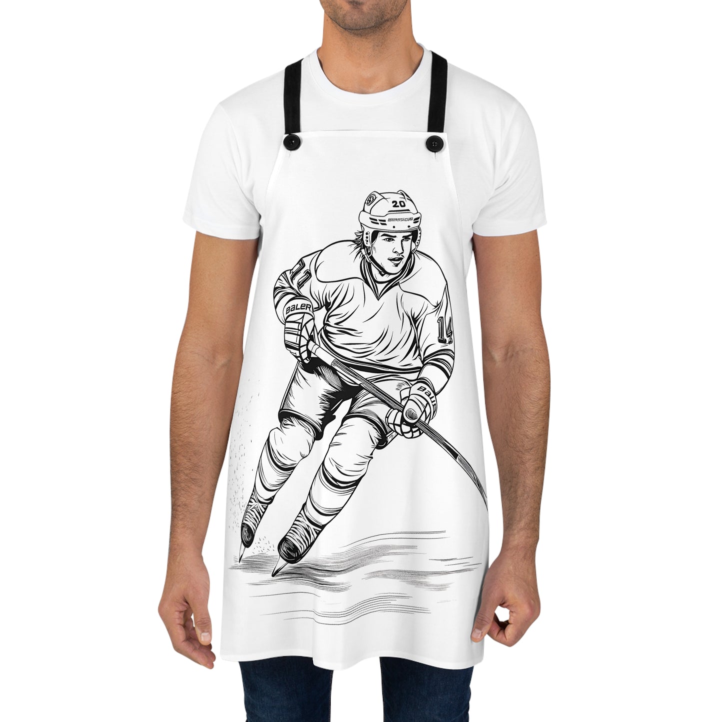 Apron Coloring Kit with 10 Fabric Markers - Ice Hockey Skater