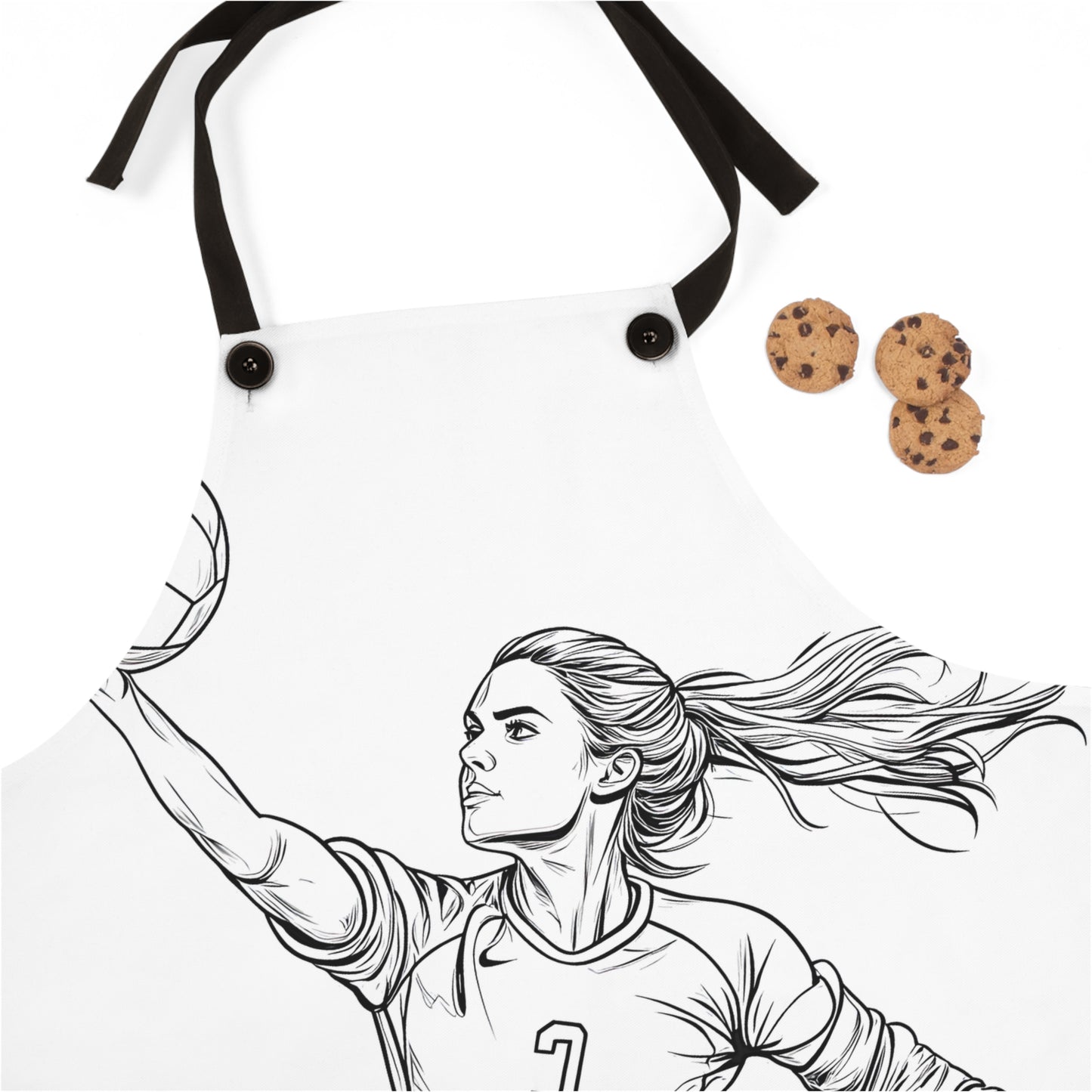 Apron Coloring Kit with 10 Fabric Markers - Volleyball