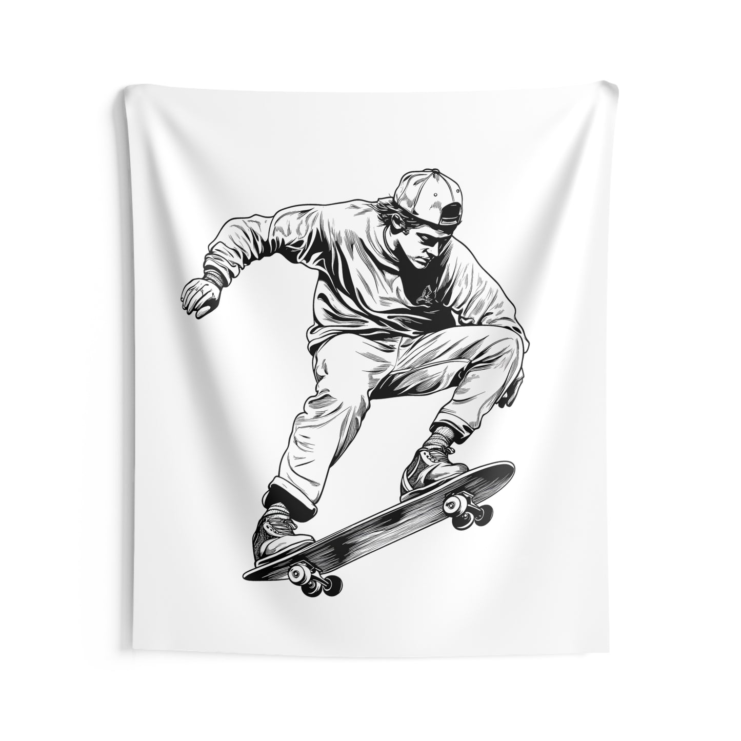 Indoor Wall Tapestries Coloring Kit with 10 Fabric Markers - Skateboarding