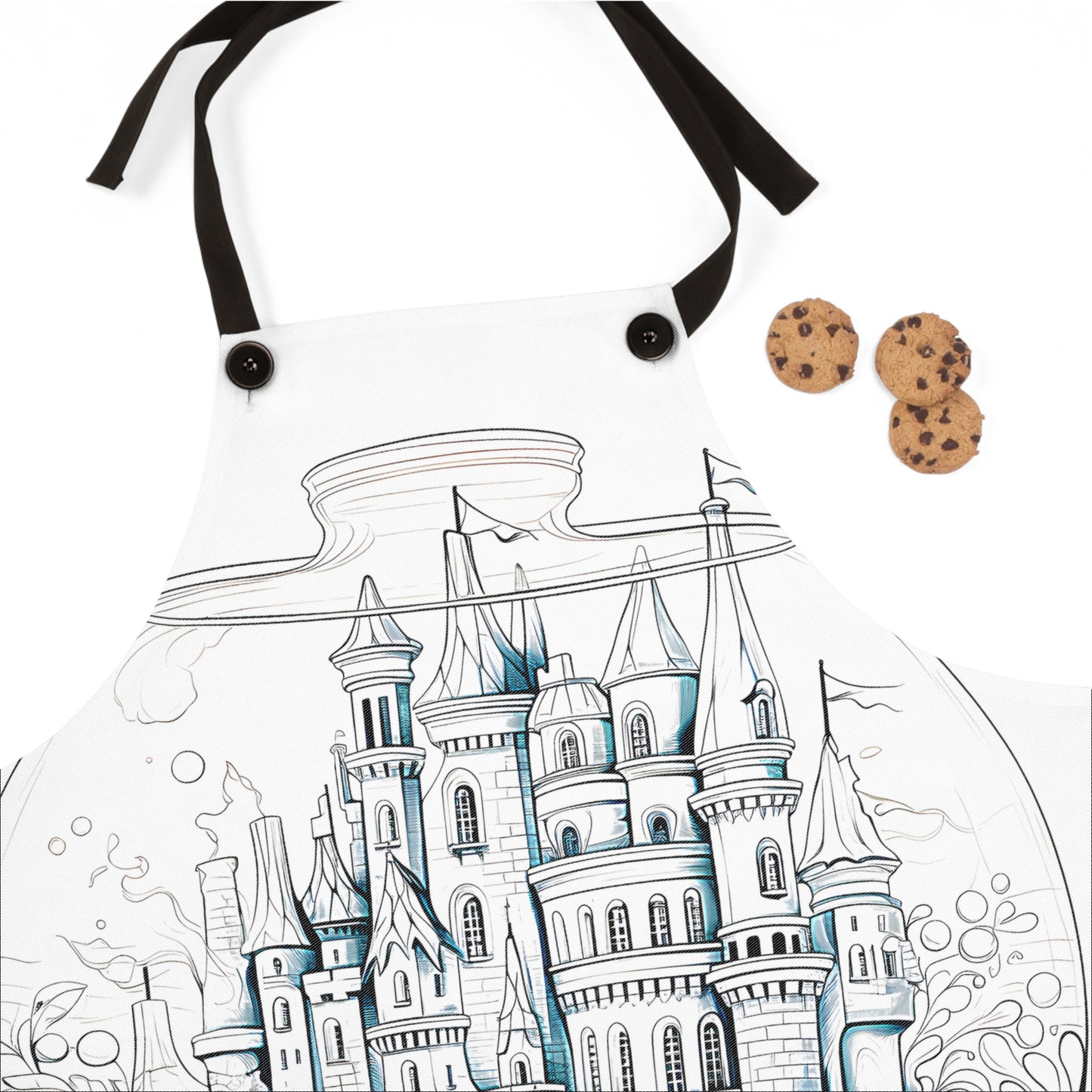 Apron Coloring Kit with 10 Fabric Markers - Underwater Castle