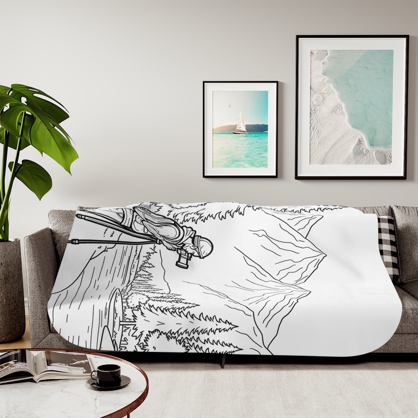Blanket Coloring Kit with 10 Fabric Markers - Mountains