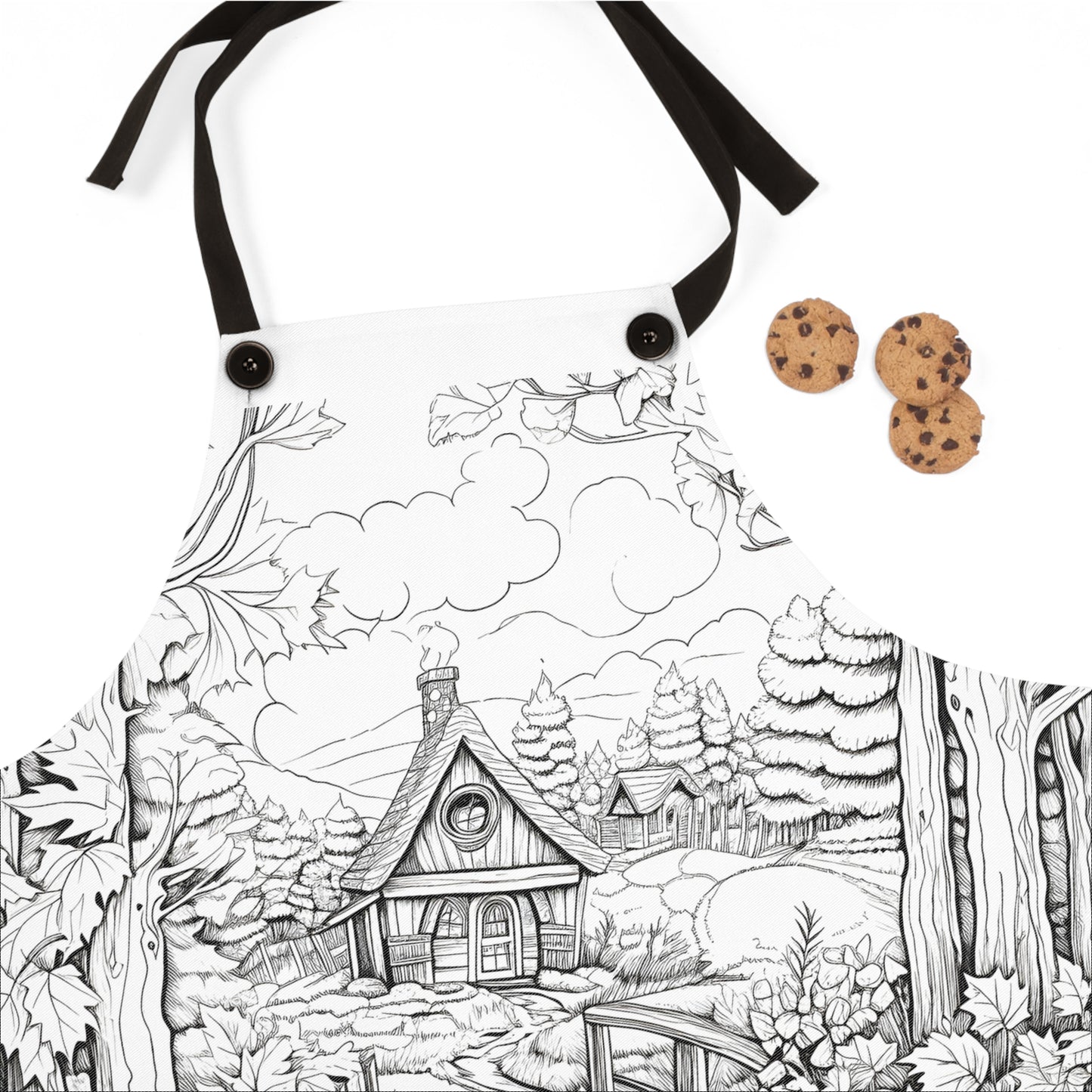 Apron Coloring Kit with 10 Fabric Markers - Countryside House