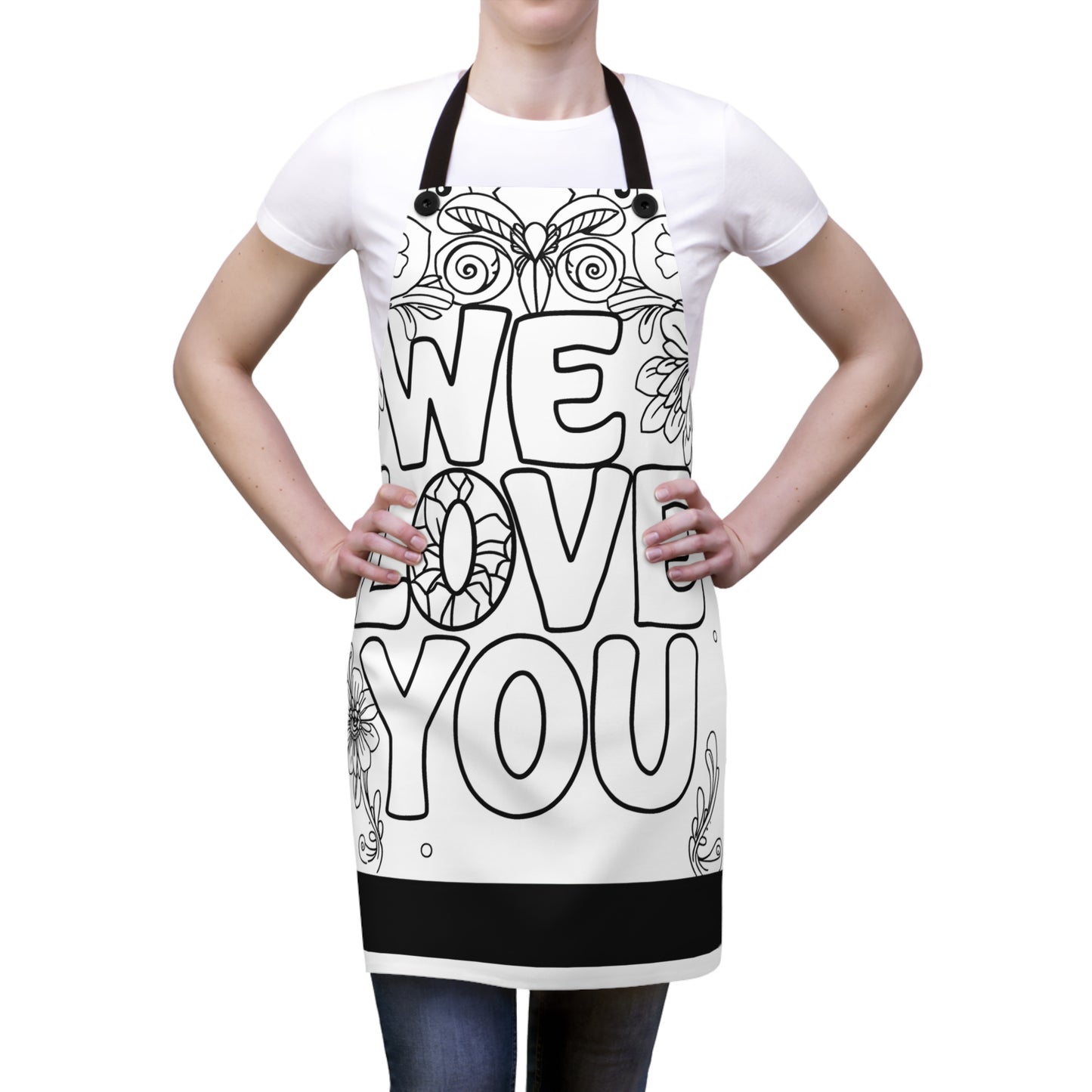 Apron Coloring Kit with 10 Fabric Markers - Floral Message