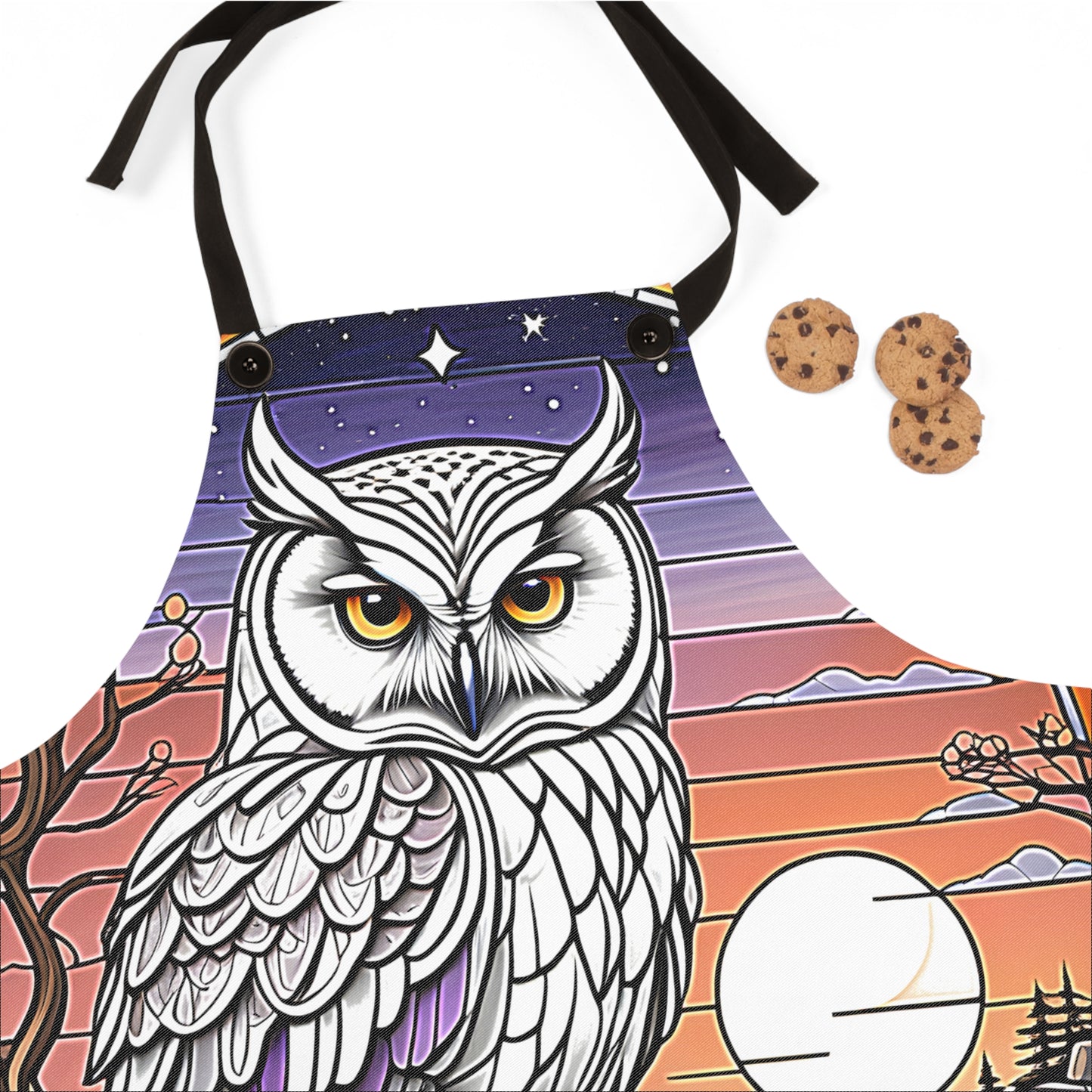 Apron Colorful Graphic Design - Owl in Nature