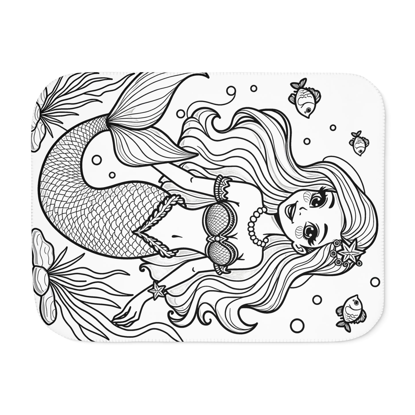 Blanket Coloring Kit with 10 Fabric Markers - Beautiful Mermaid