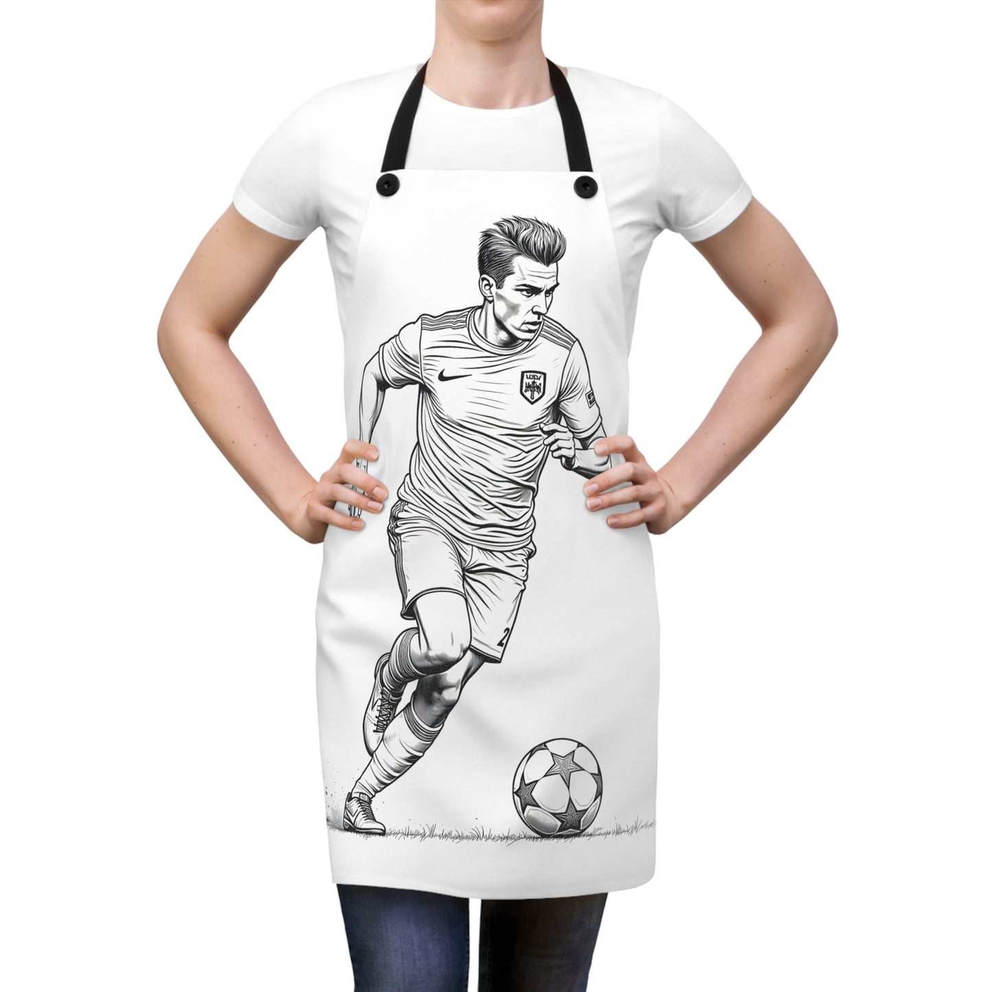 Apron Coloring Kit with 10 Fabric Markers - Soccer Player