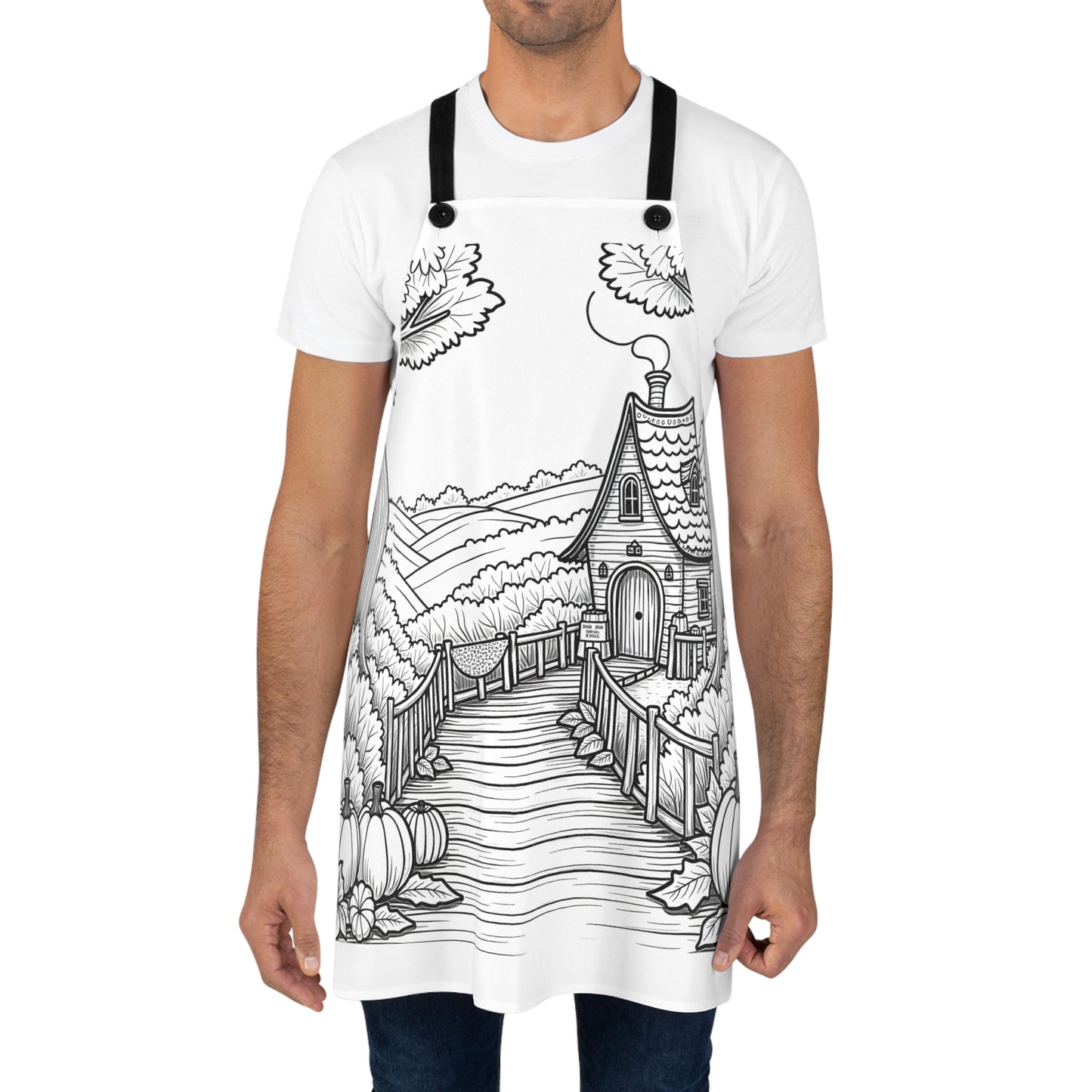 Apron Coloring Kit with 10 Fabric Markers - Country House