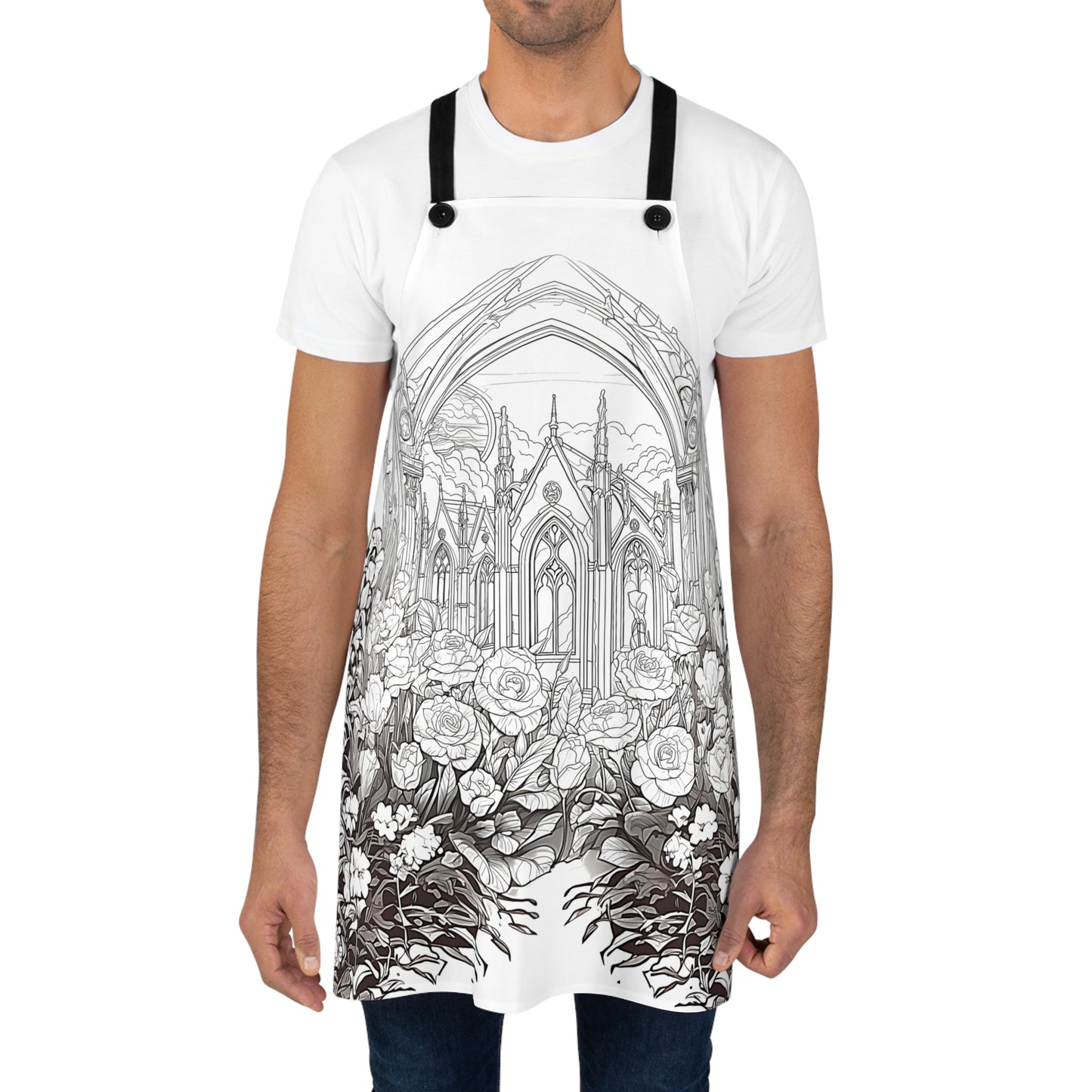 Apron Coloring Kit with 10 Fabric Markers - Gothic Cathedral