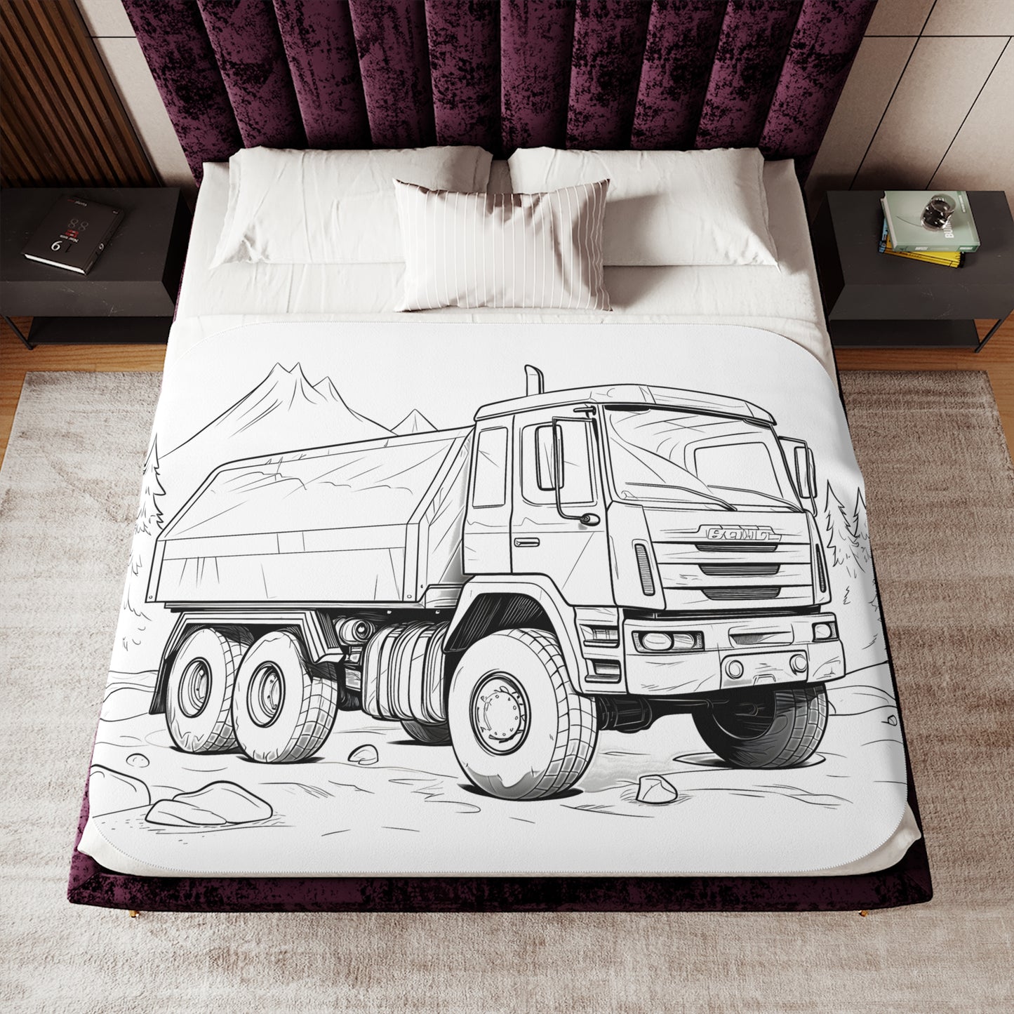 Blanket Coloring Kit with 10 Fabric Markers - Truck