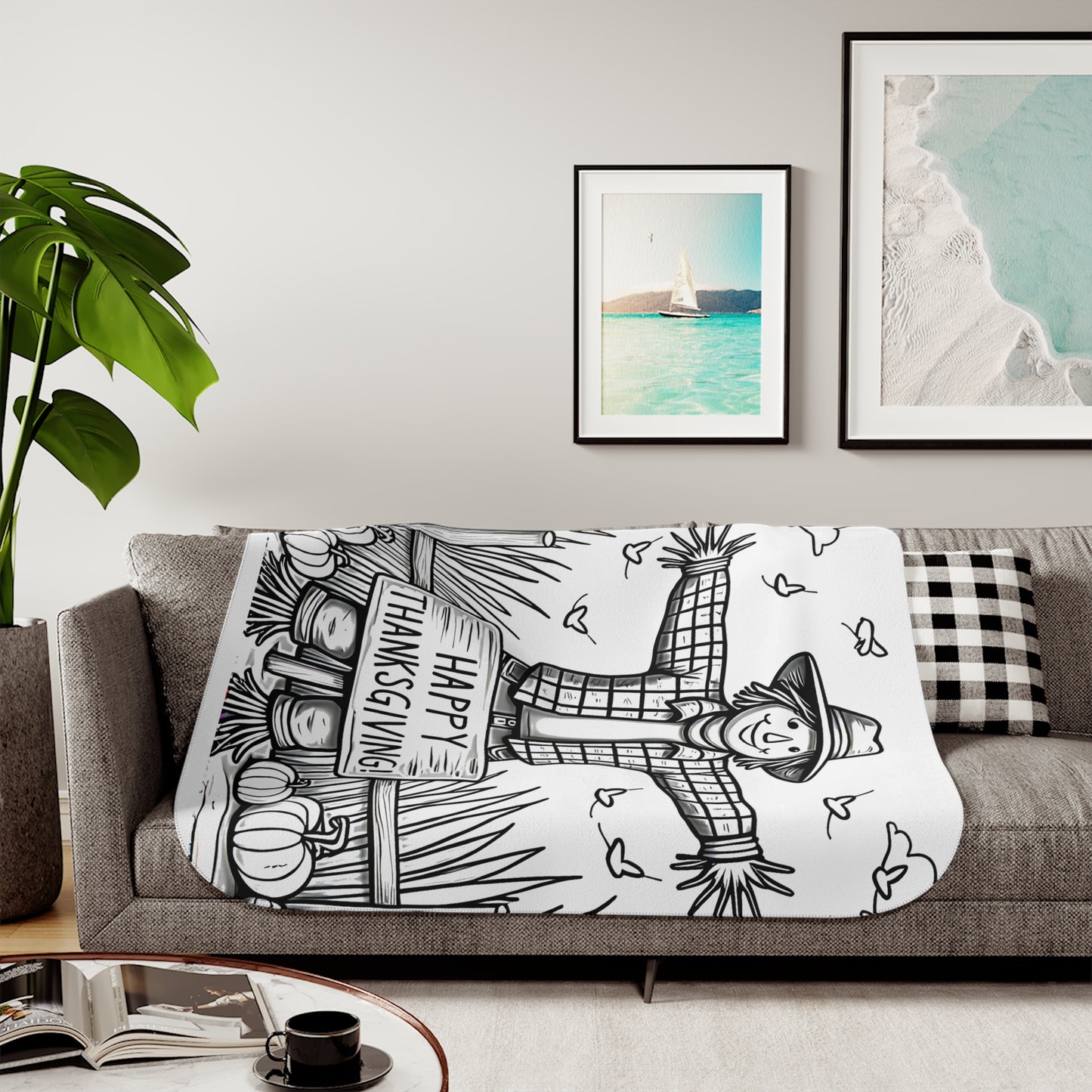 Blanket Coloring Kit with 10 Fabric Markers - Thanksgiving