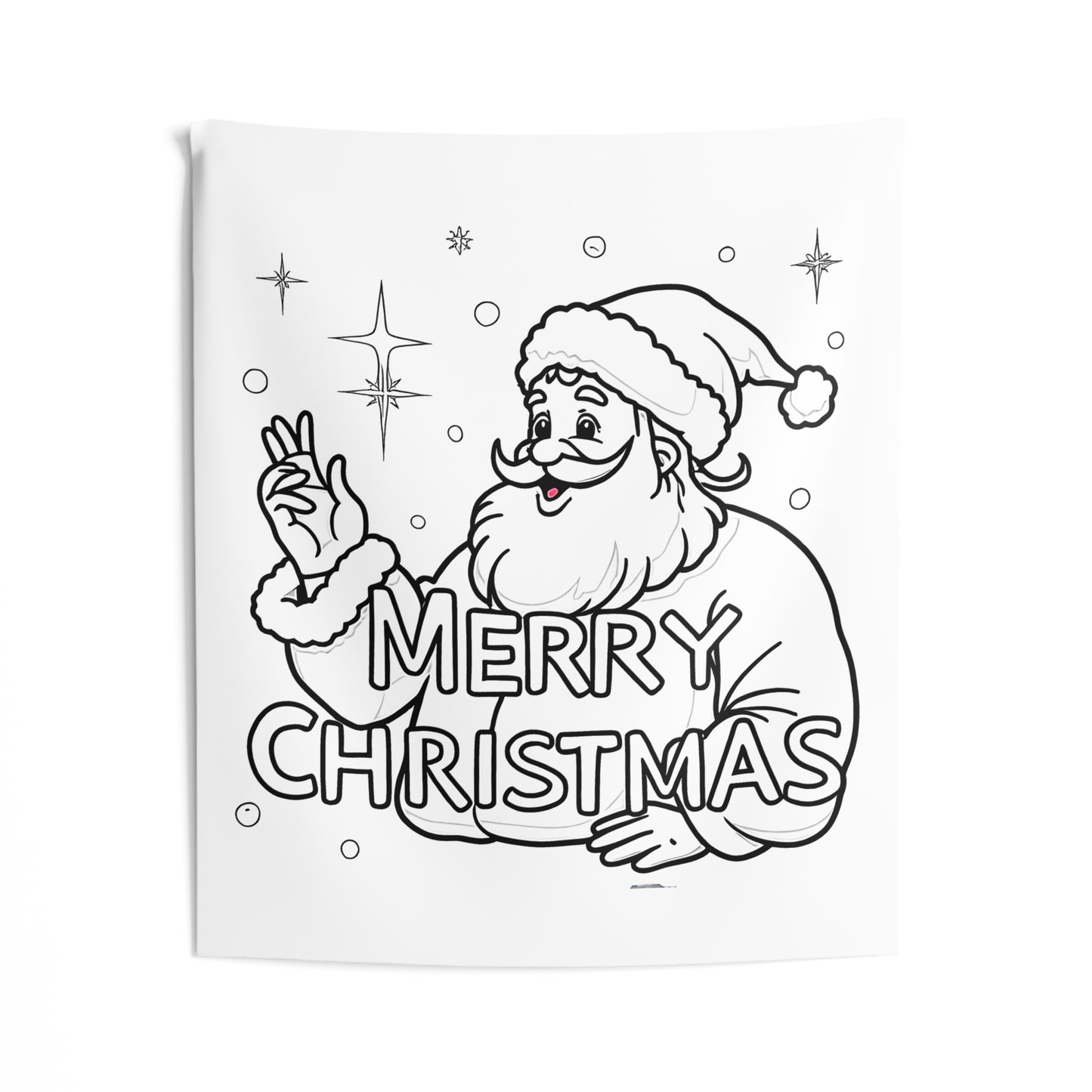 Indoor Wall Tapestries Coloring Kit with 10 Fabric Markers - Santa Claus