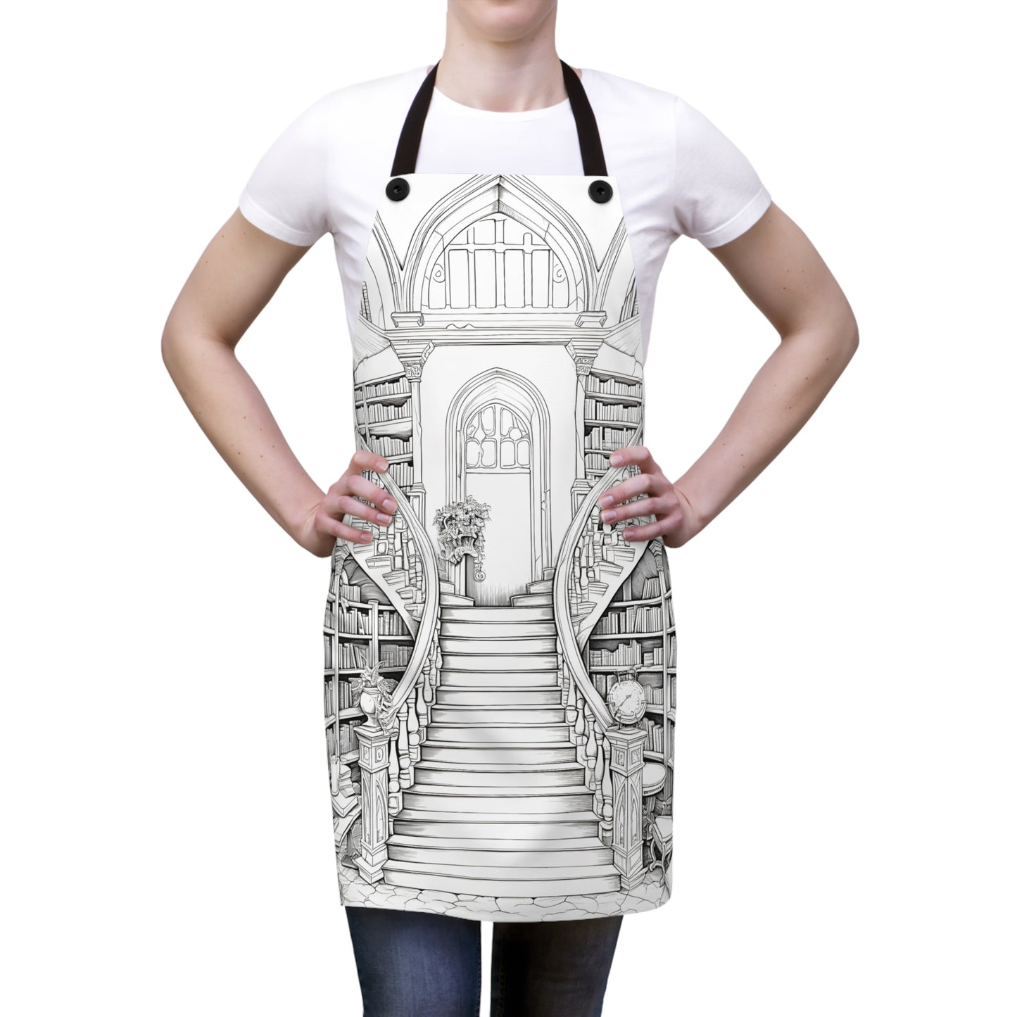 Apron Coloring Kit with 10 Fabric Markers - Grand Library Interior