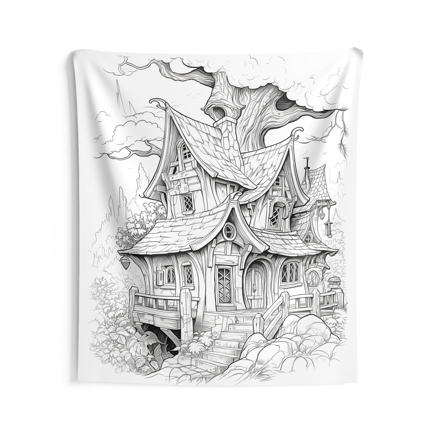 Indoor Wall Tapestries Coloring Kit with 10 Fabric Markers - Treehouse