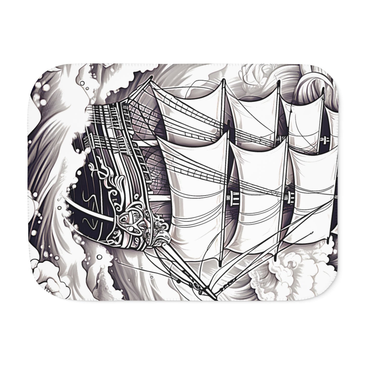 Blanket Coloring Kit with 10 Fabric Markers - Sailing Ship