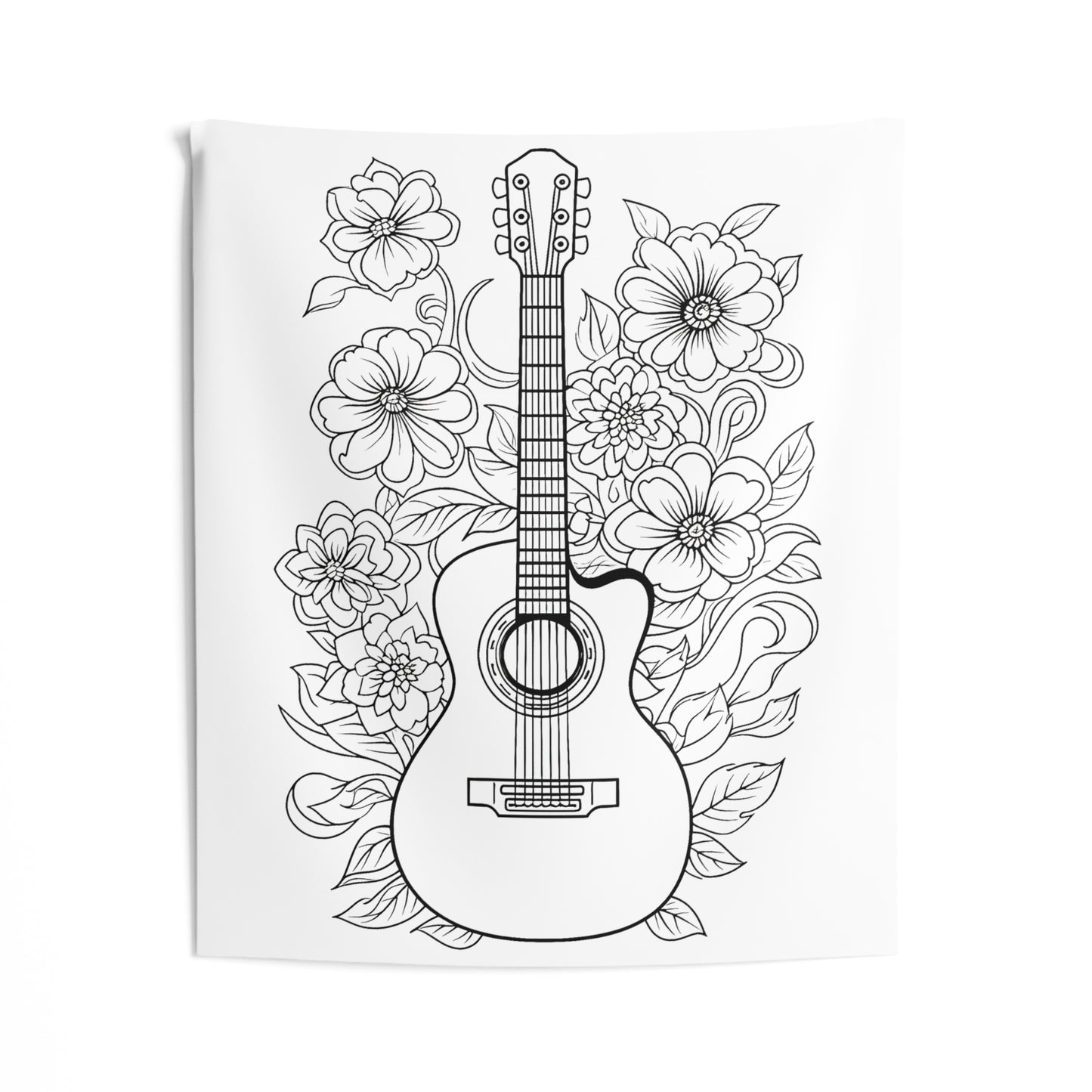 Indoor Wall Tapestries Coloring Kit with 10 Fabric Markers - Guitar