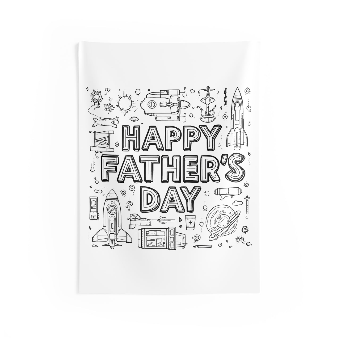 Indoor Wall Tapestries Coloring Kit with 10 Fabric Markers - Father's Day